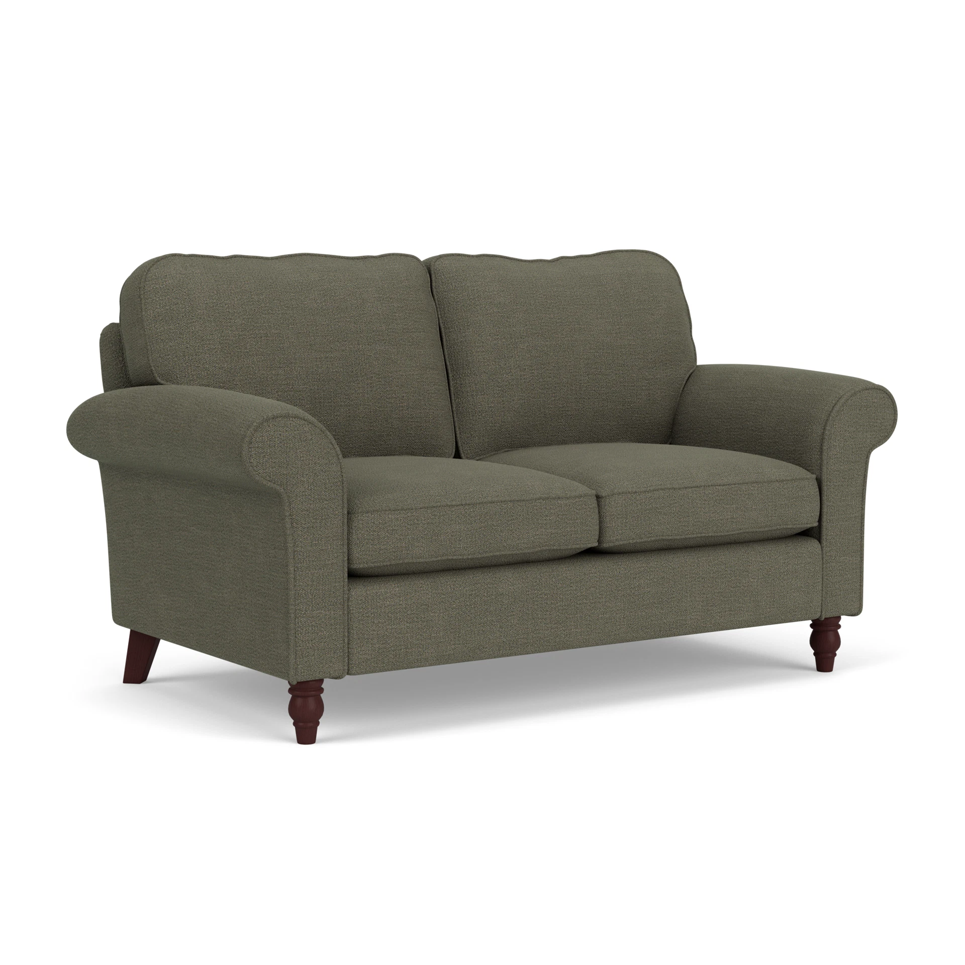 Hurley Large 2 Seater Sofa in Rustic Weave - Deep Forest with Light legs