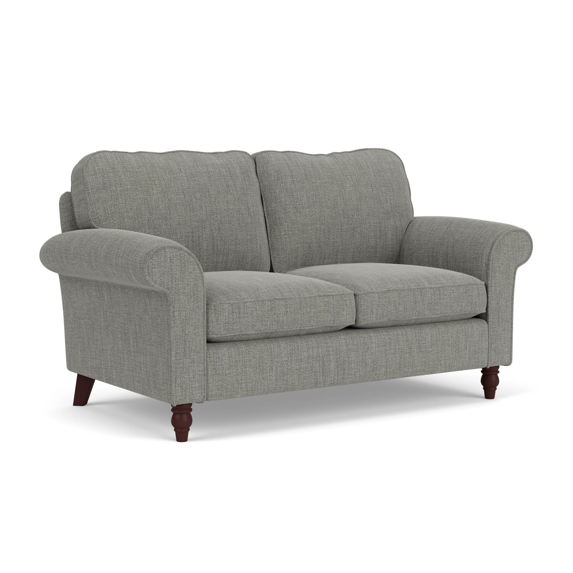 Hurley Large 2 Seater Sofa in Rustic Weave - Grey Marl with Light legs