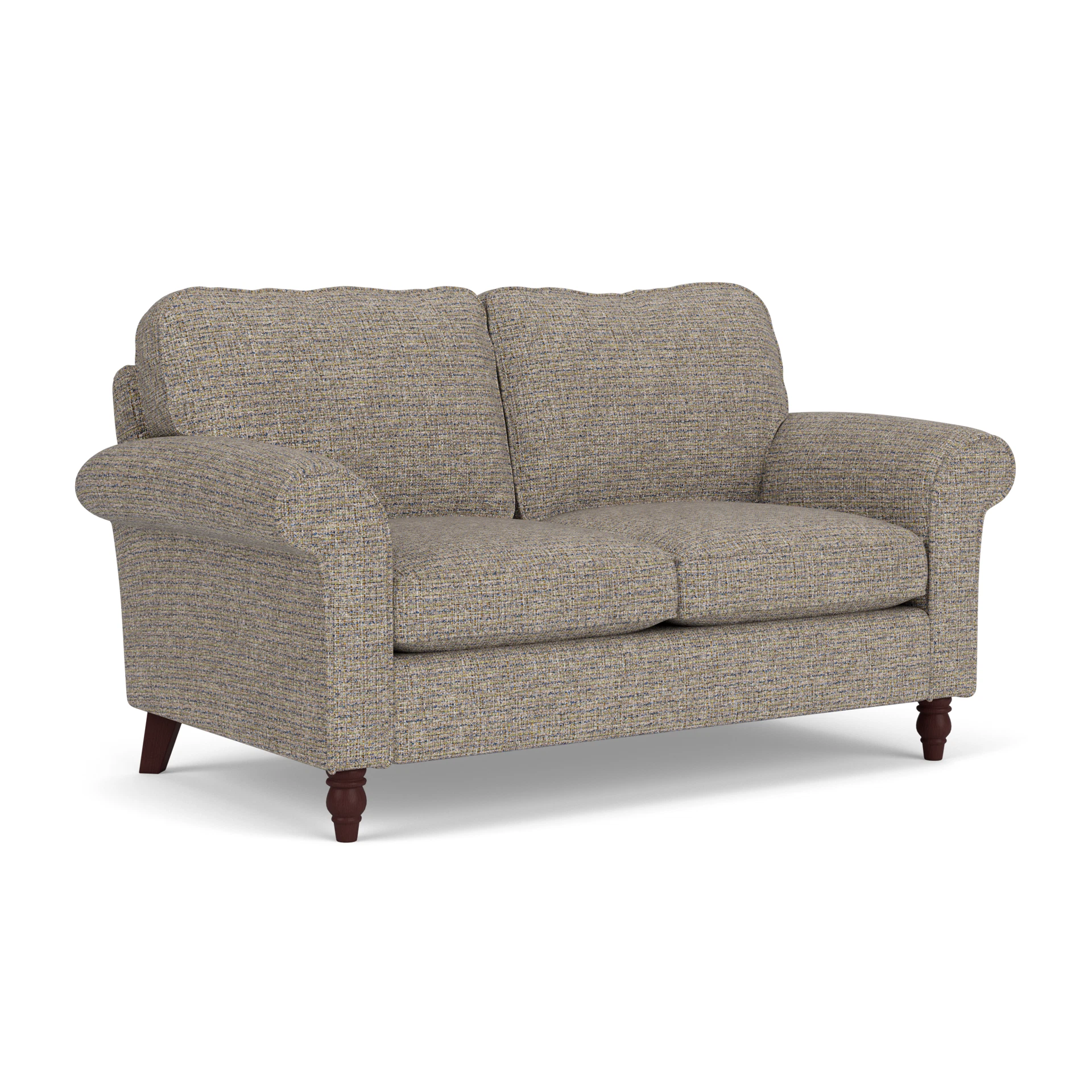 Hurley Large 2 Seater Sofa in Textured Weave - Shoreline Mix with Light legs
