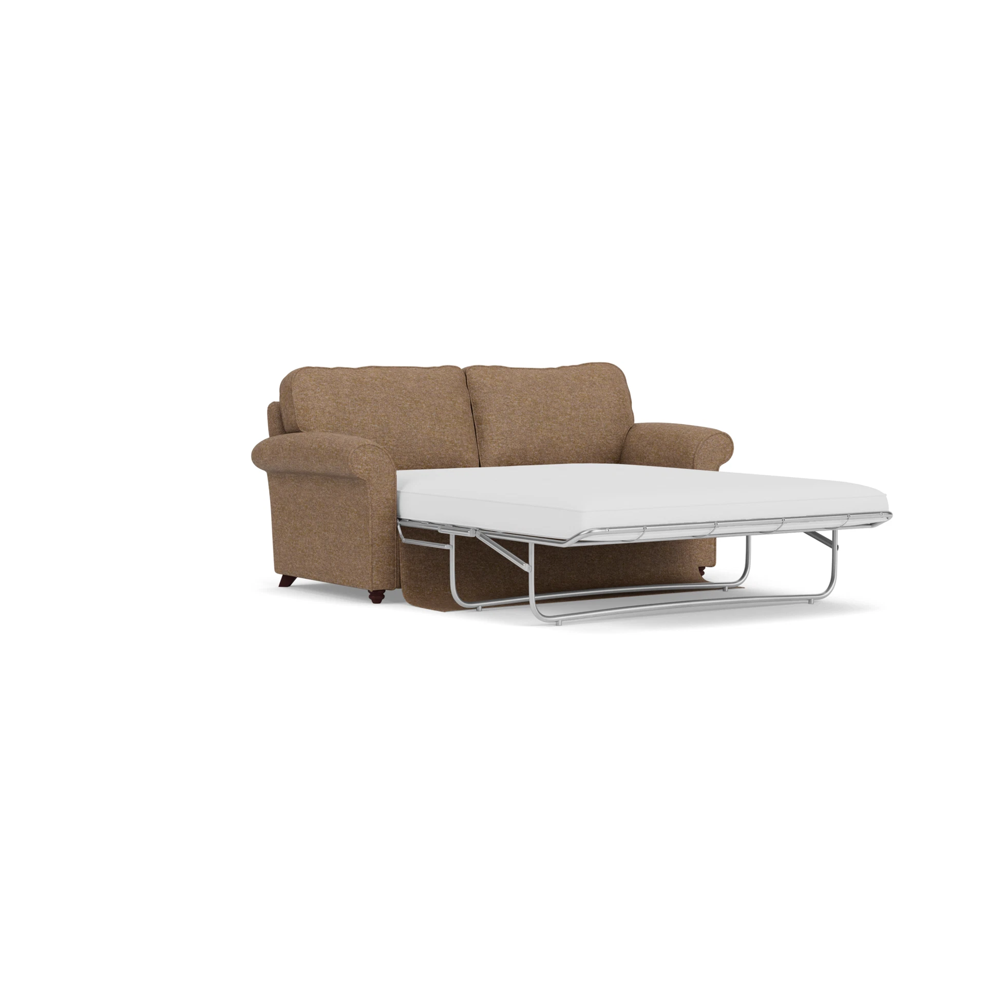 Hurley Sofa Bed 3 Seater in Aquaclean Oxford - Spice with Light legs