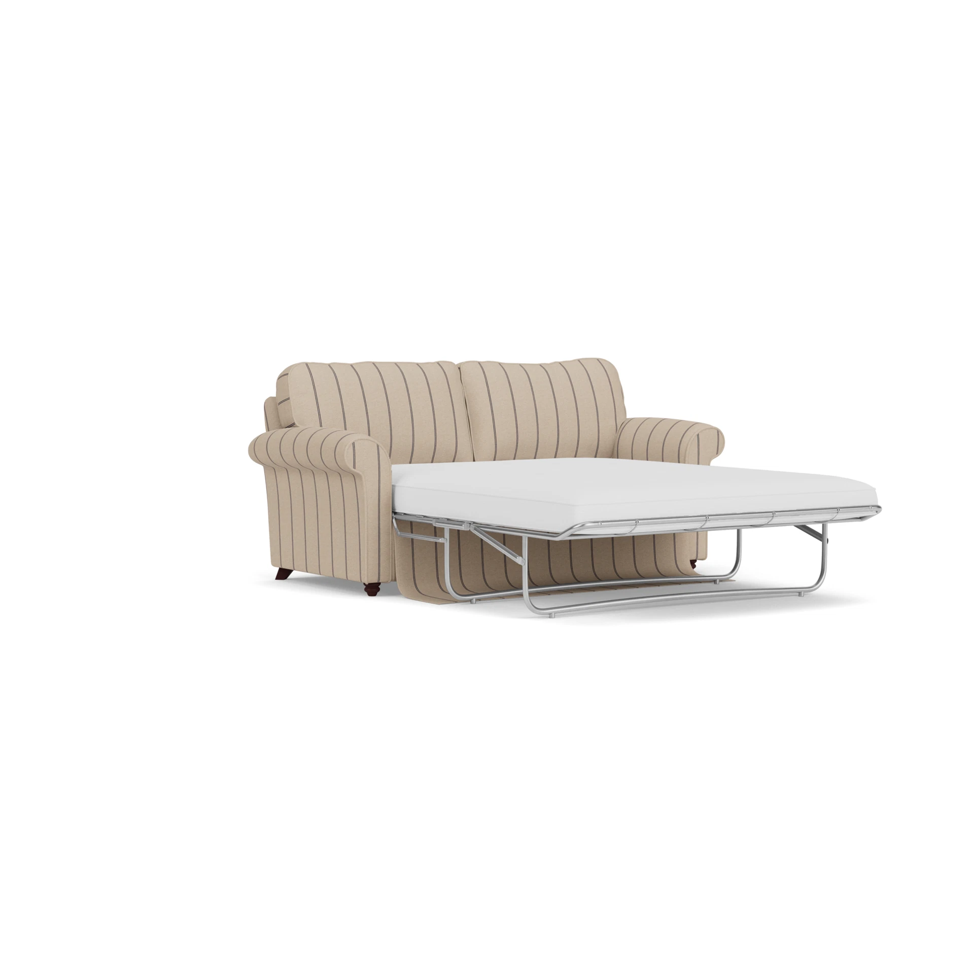 Hurley Sofa Bed 3 Seater in Compton Stripe - Charcoal with Light legs