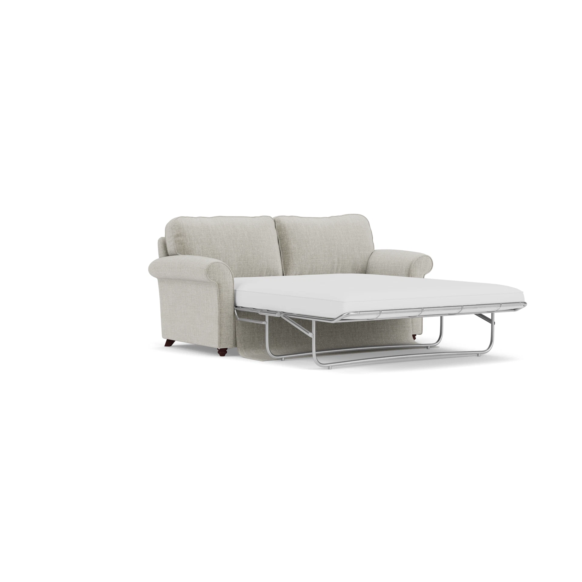 Hurley Sofa Bed 3 Seater in Eco Chenille - Grey Mist with Light legs