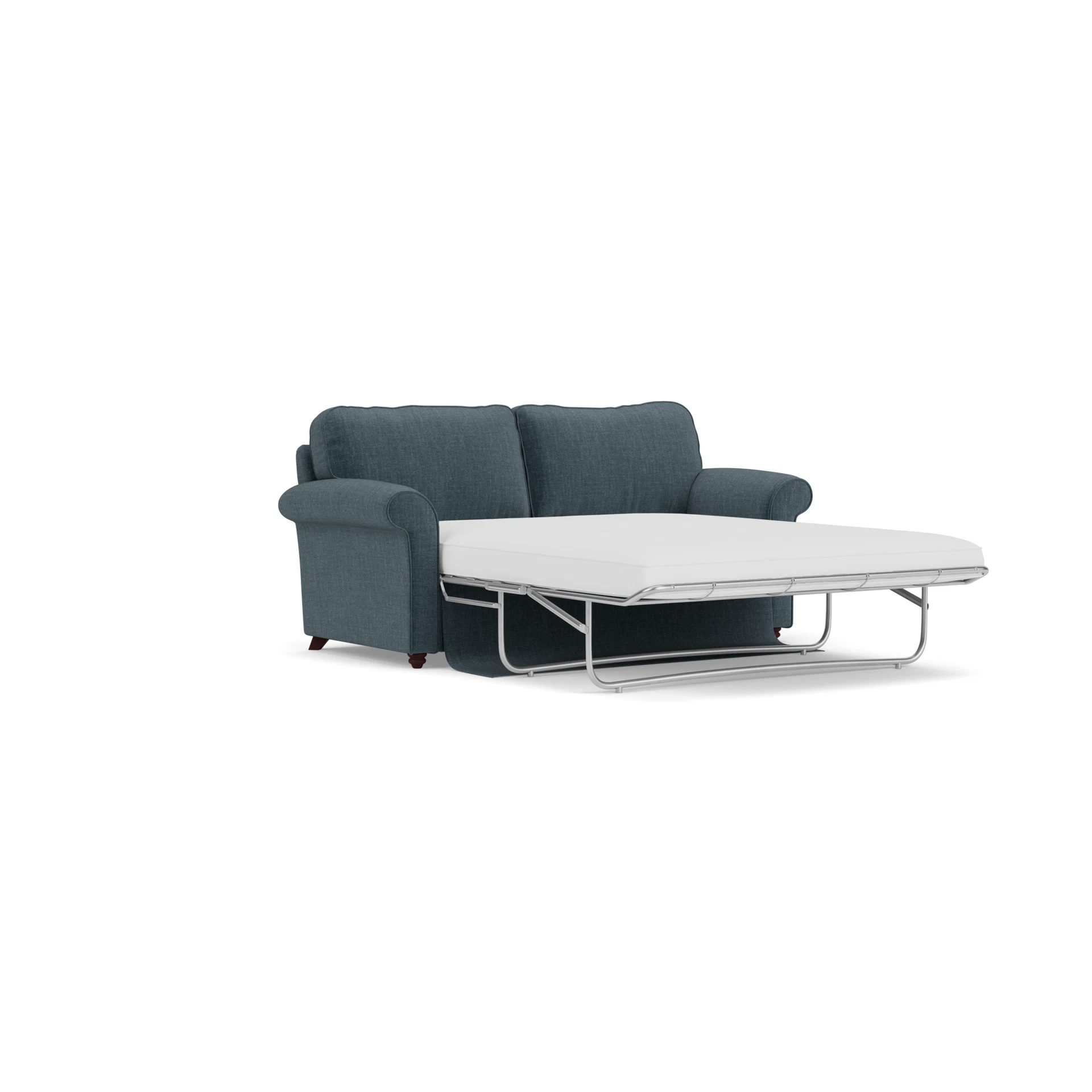 Hurley Sofa Bed 3 Seater in Eco Chenille - Teal with Light legs