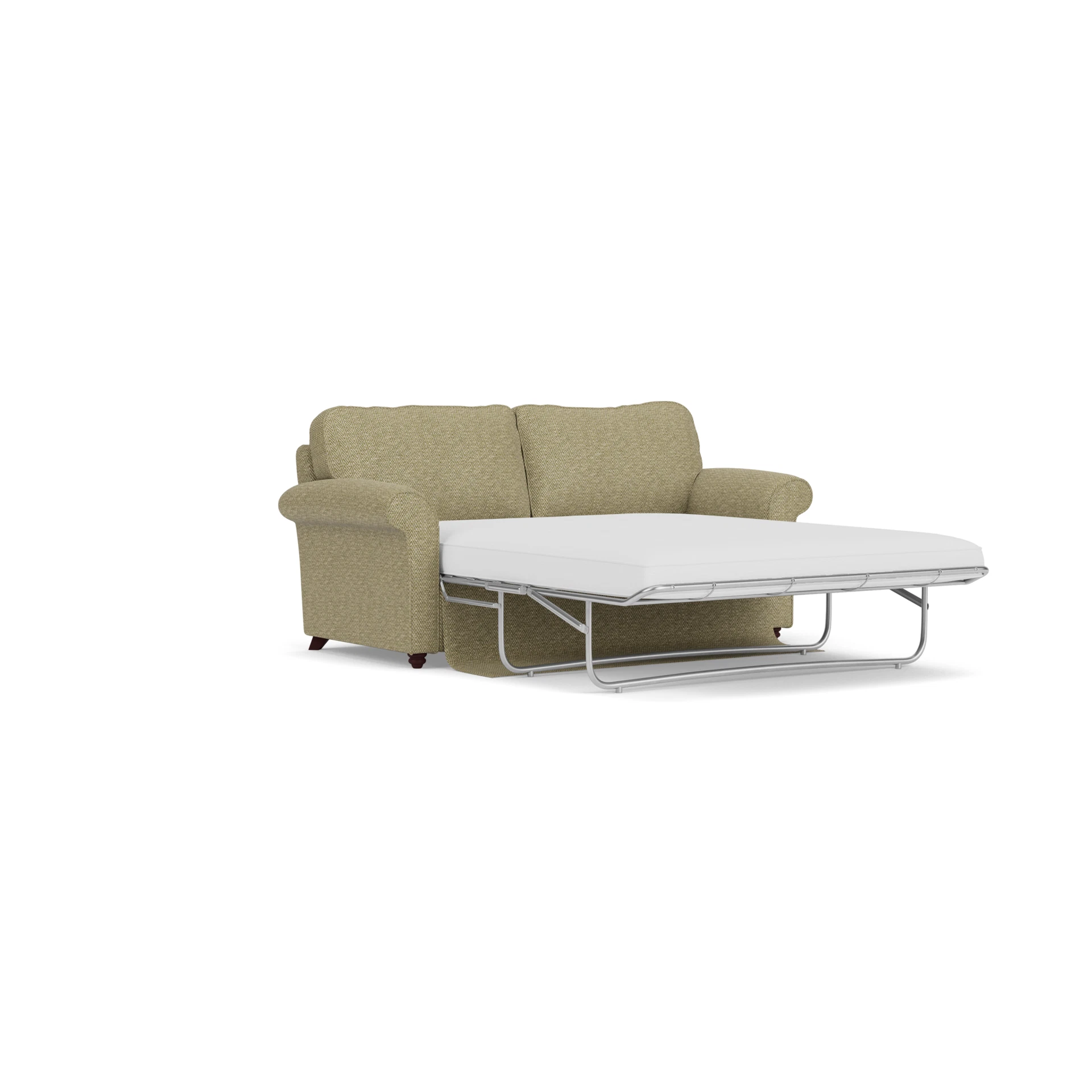 Hurley Sofa Bed 3 Seater in Herringbone Weave - Apple with Light legs