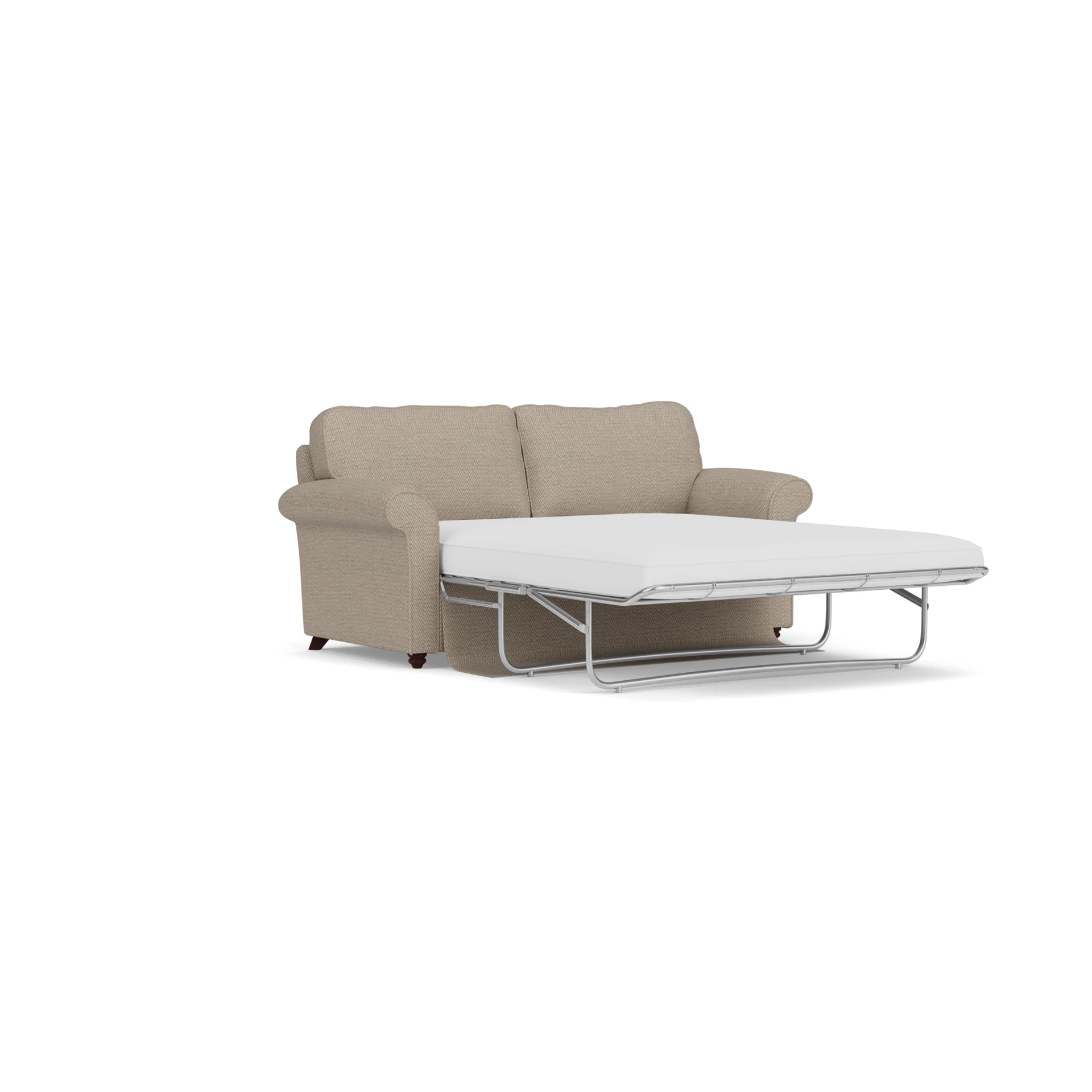 Hurley Sofa Bed 3 Seater in Herringbone Weave - Natural with Light legs