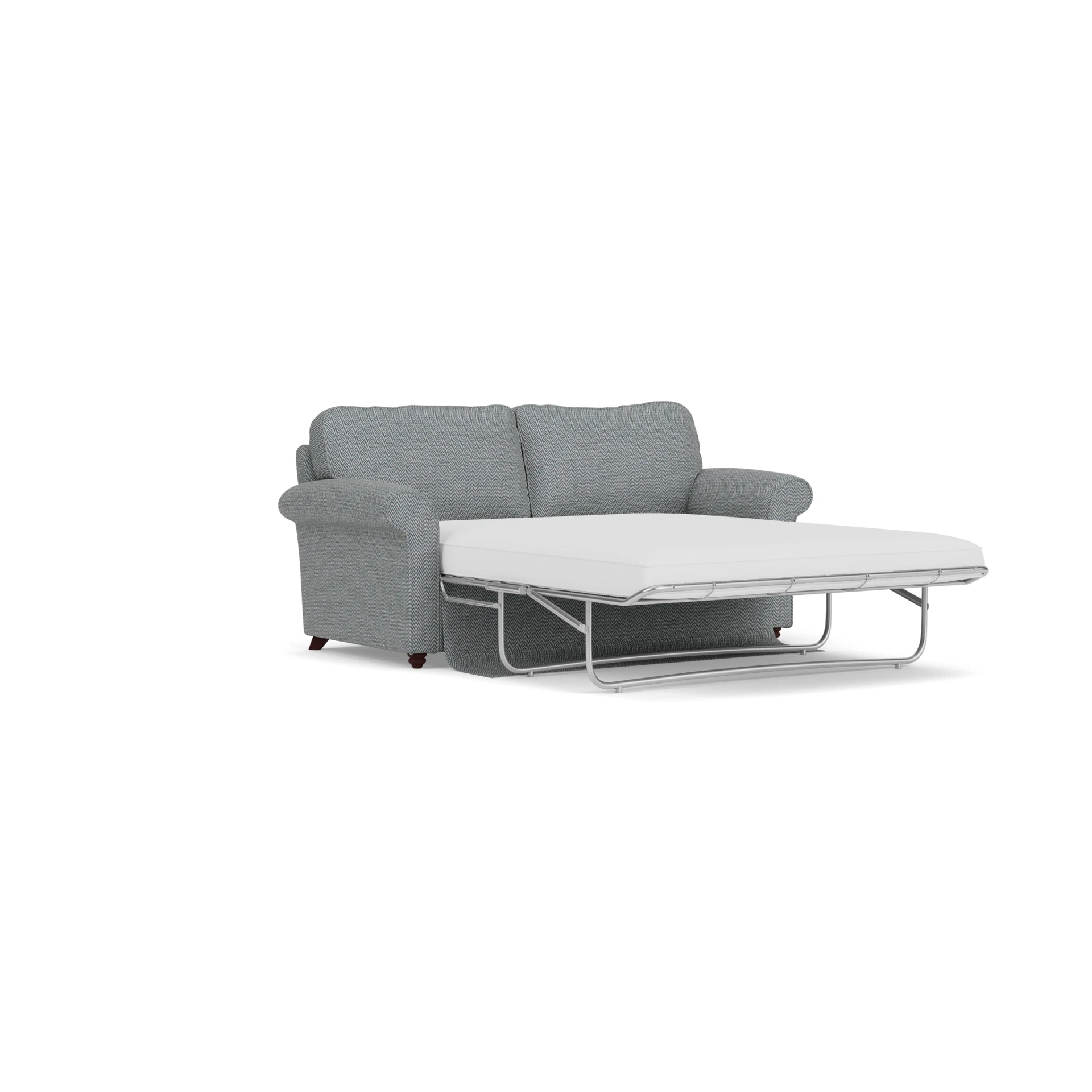 Hurley Sofa Bed 3 Seater in Herringbone Weave - Navy with Light legs