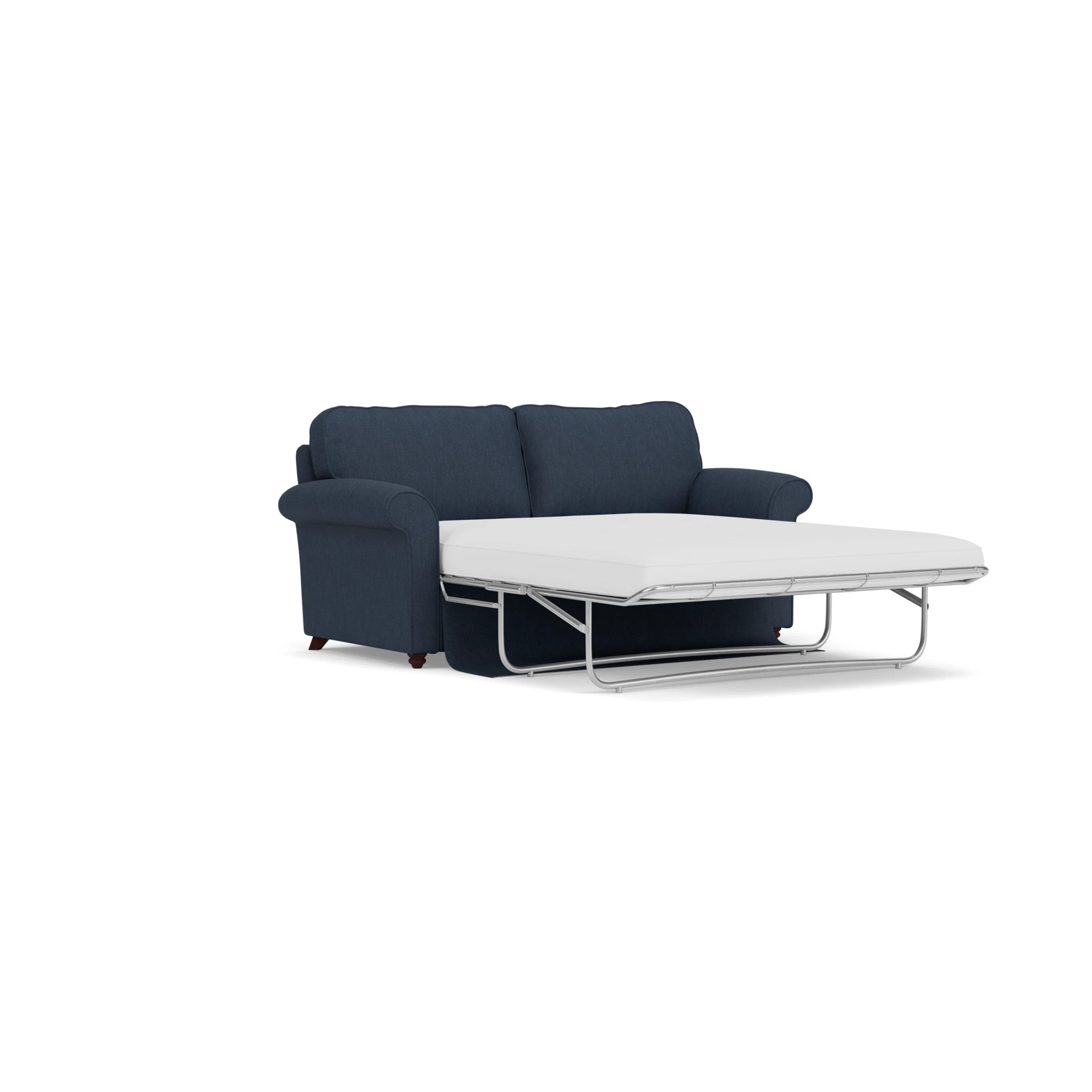 Hurley Sofa Bed 3 Seater in Luxury Italian Linen - Indigo with Light legs