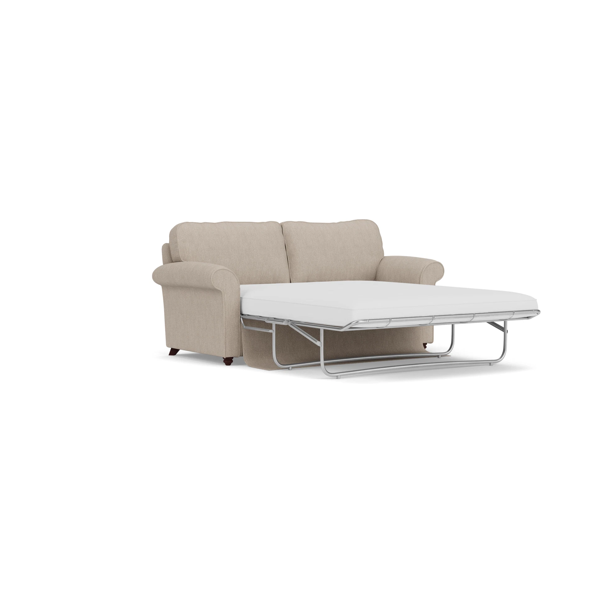 Hurley Sofa Bed 3 Seater in Luxury Italian Linen - Natural with Light legs