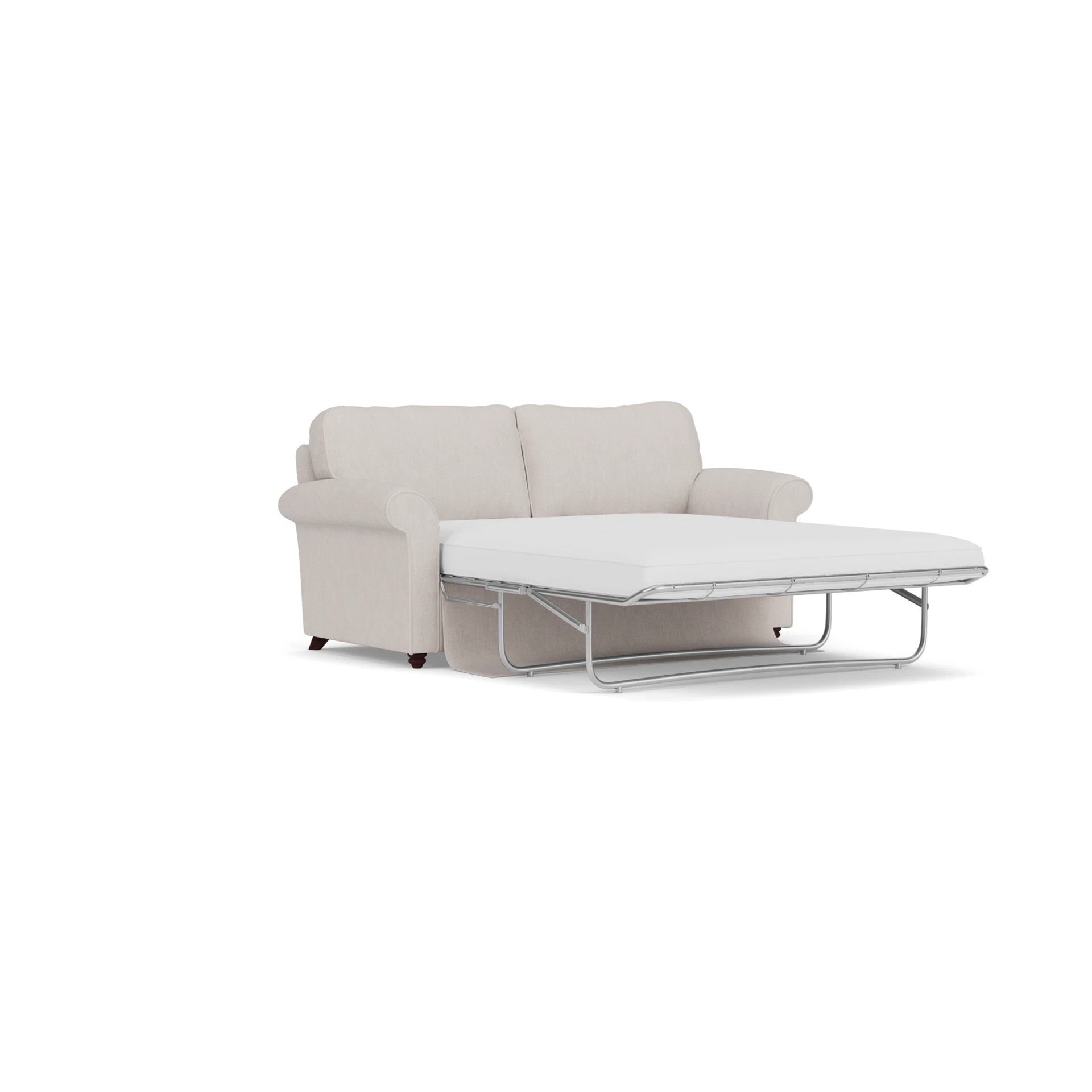 Hurley Sofa Bed 3 Seater in Luxury Italian Linen - Soft White with Light legs