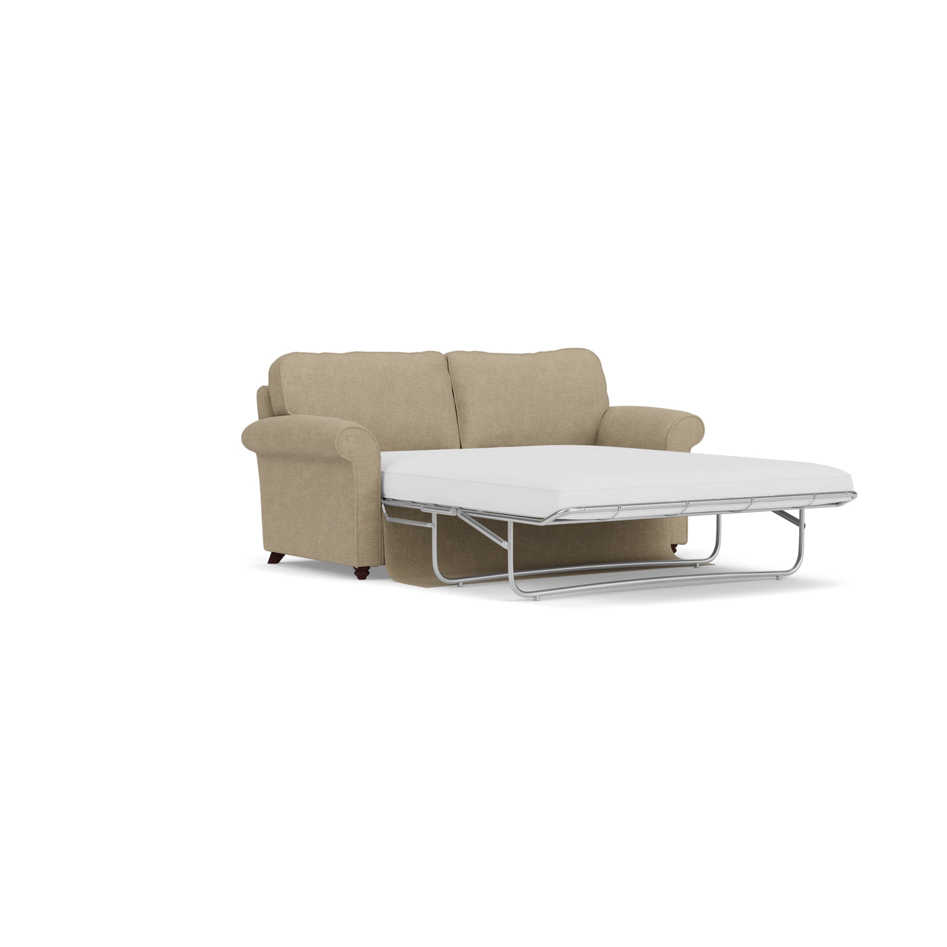 Hurley Sofa Bed 3 Seater in Rustic Weave - Apple with Light legs