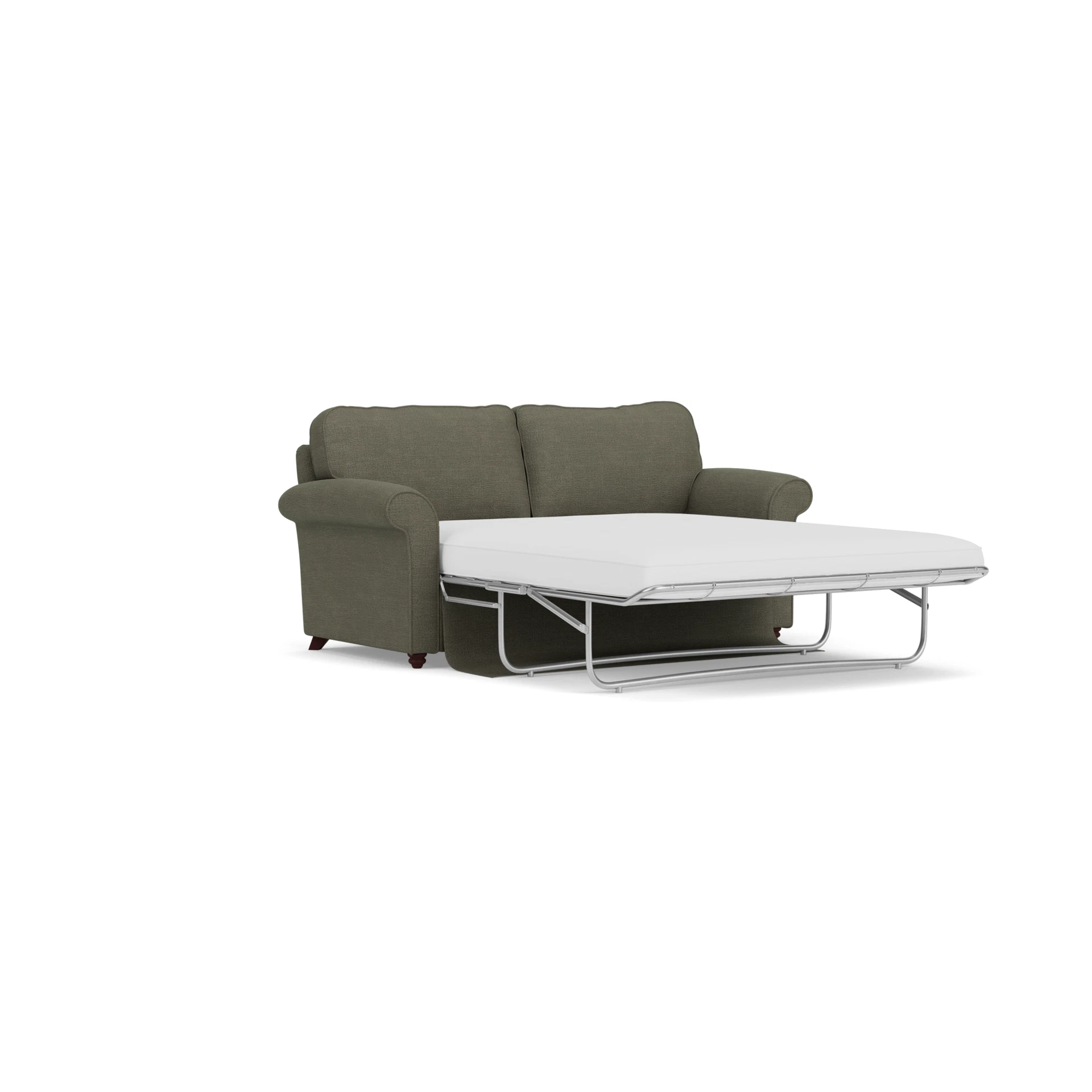 Hurley Sofa Bed 3 Seater in Rustic Weave - Deep Forest with Light legs