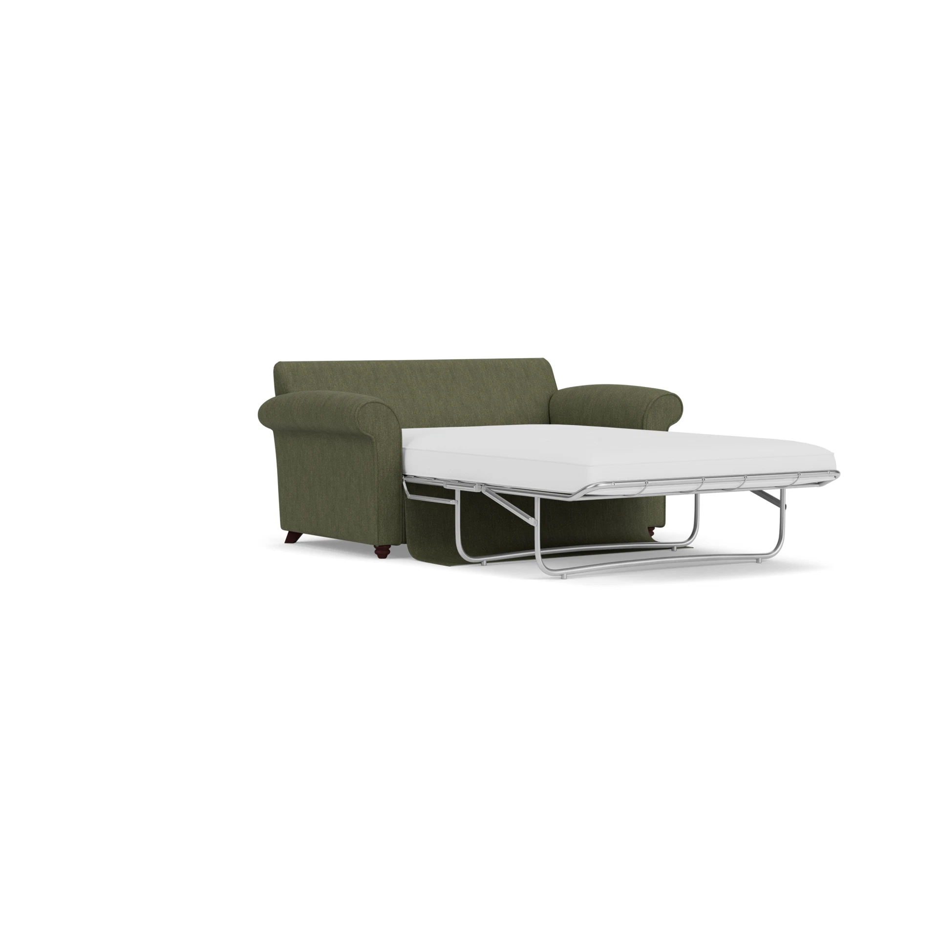 Hurley Sofa Bed Large 2 Seater in Luxury Italian Linen - Fern with Light legs