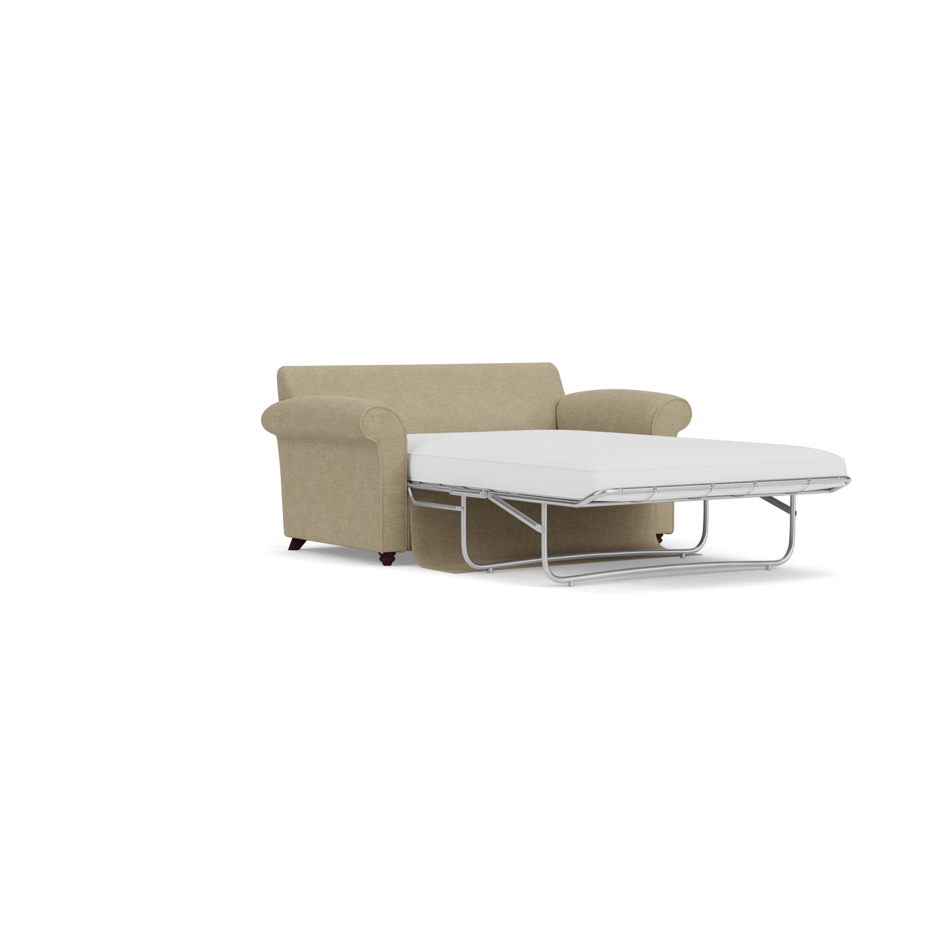 Hurley Sofa Bed Large 2 Seater in Rustic Weave - Apple with Light legs