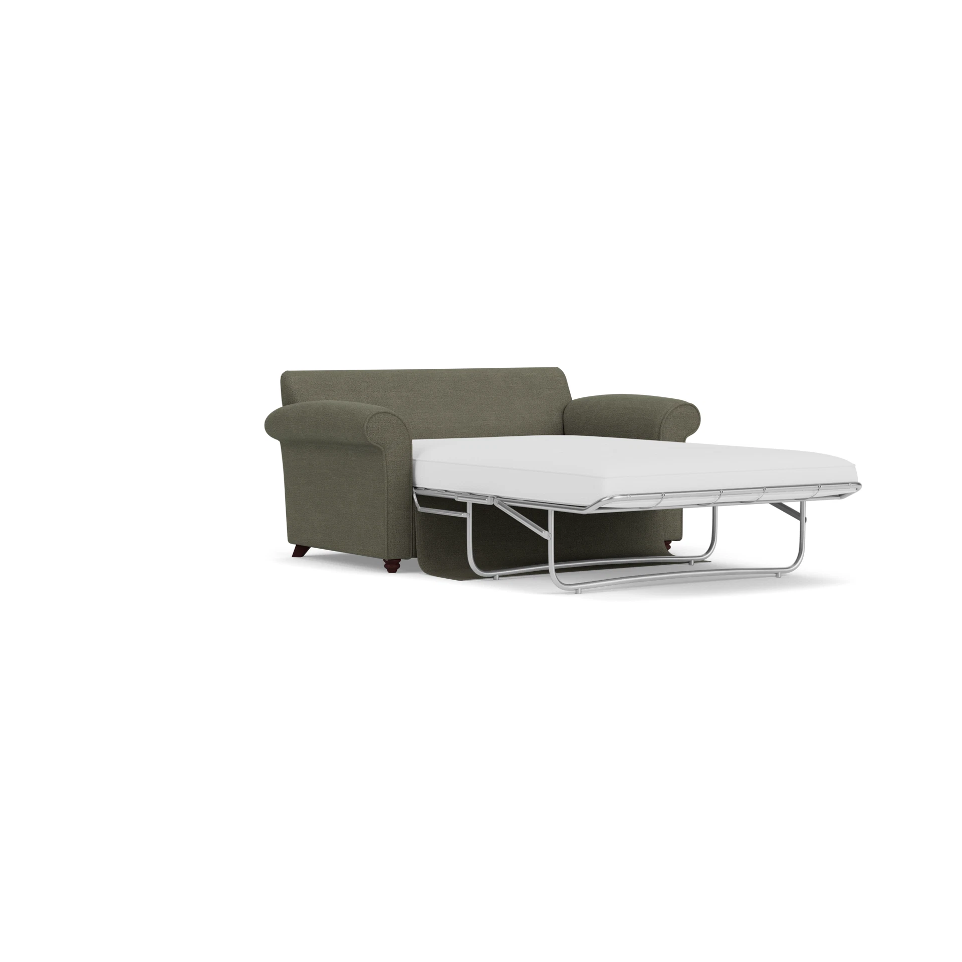 Hurley Sofa Bed Large 2 Seater in Rustic Weave - Deep Forest with Light legs