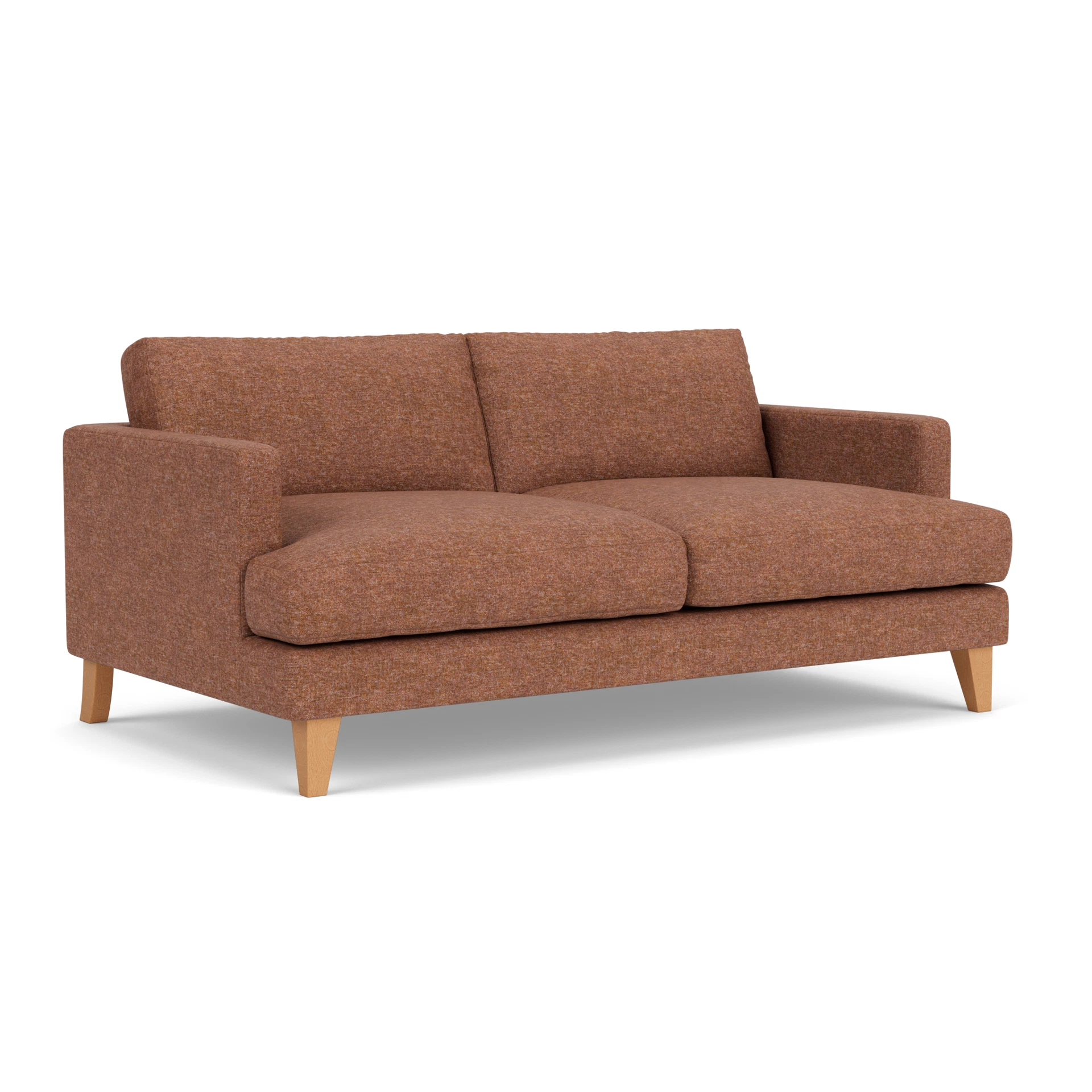 Jackson 3 Seater Sofa in Aquaclean Oxford - Brick Marl with Light legs