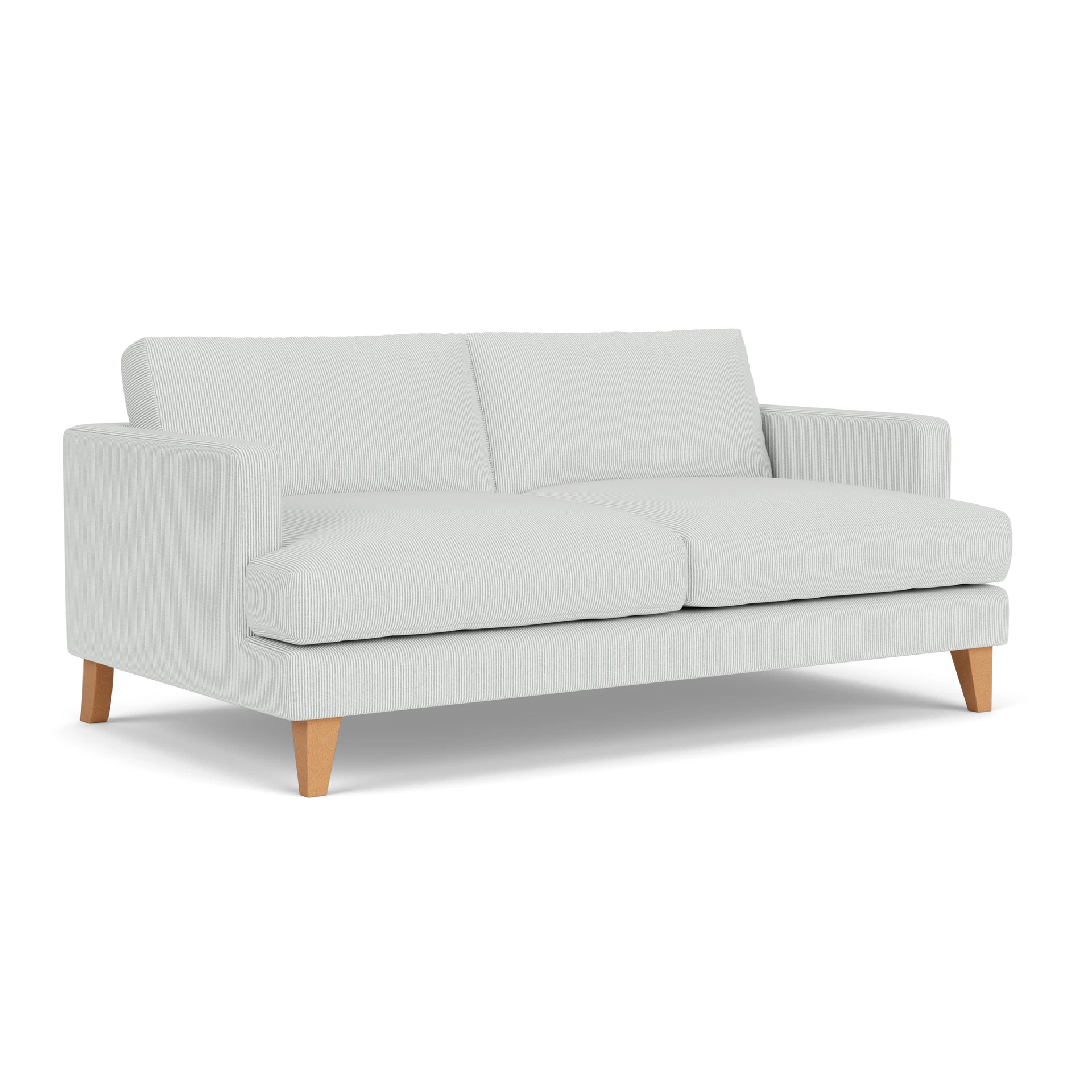 Jackson 3 Seater Sofa in Broadway Stripe - Duck Egg with Light legs