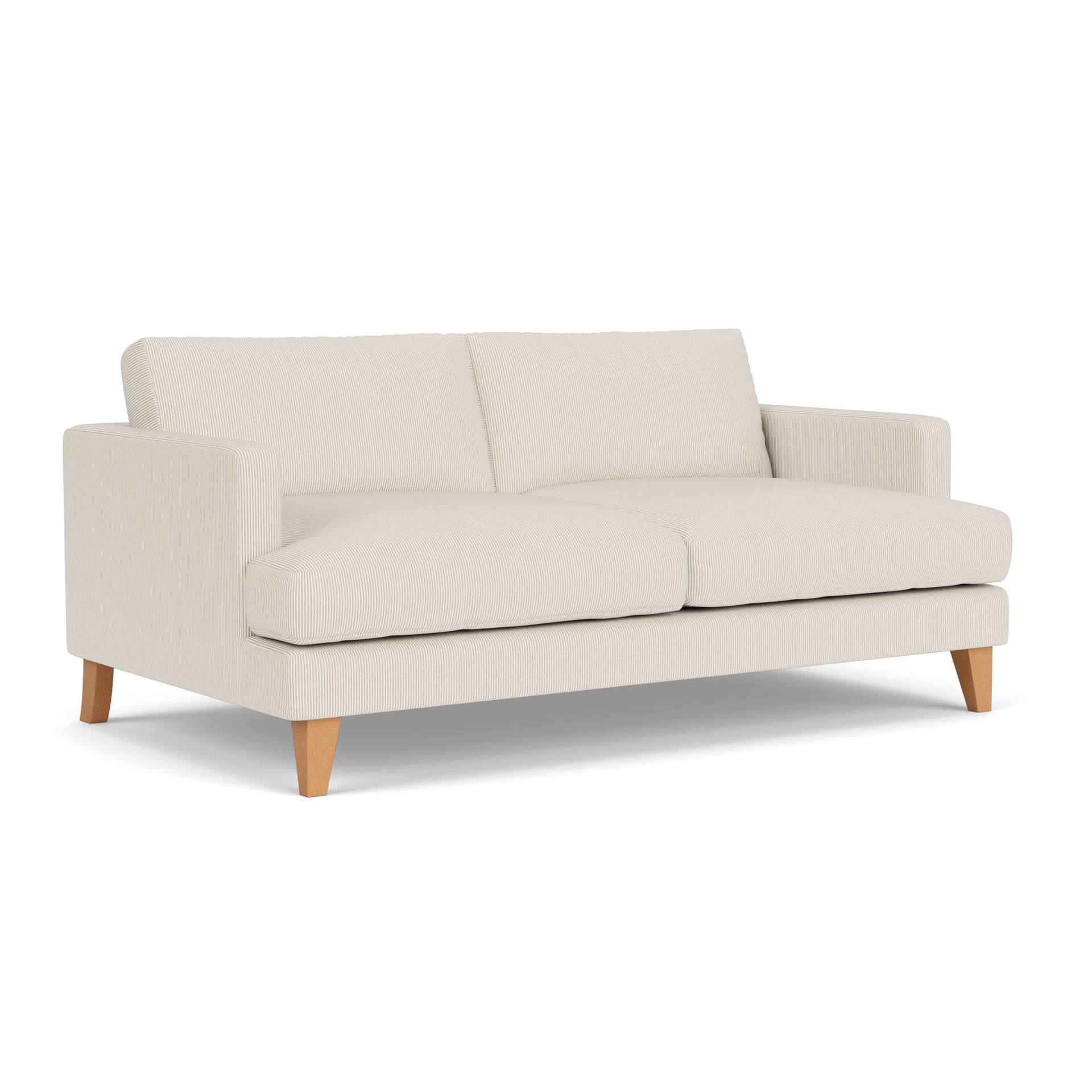 Jackson 3 Seater Sofa in Broadway Stripe - Natural with Light legs