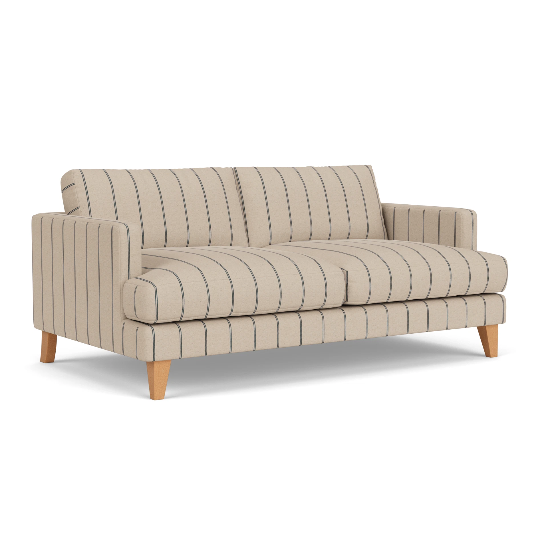 Jackson 3 Seater Sofa in Compton Stripe - Charcoal with Light legs