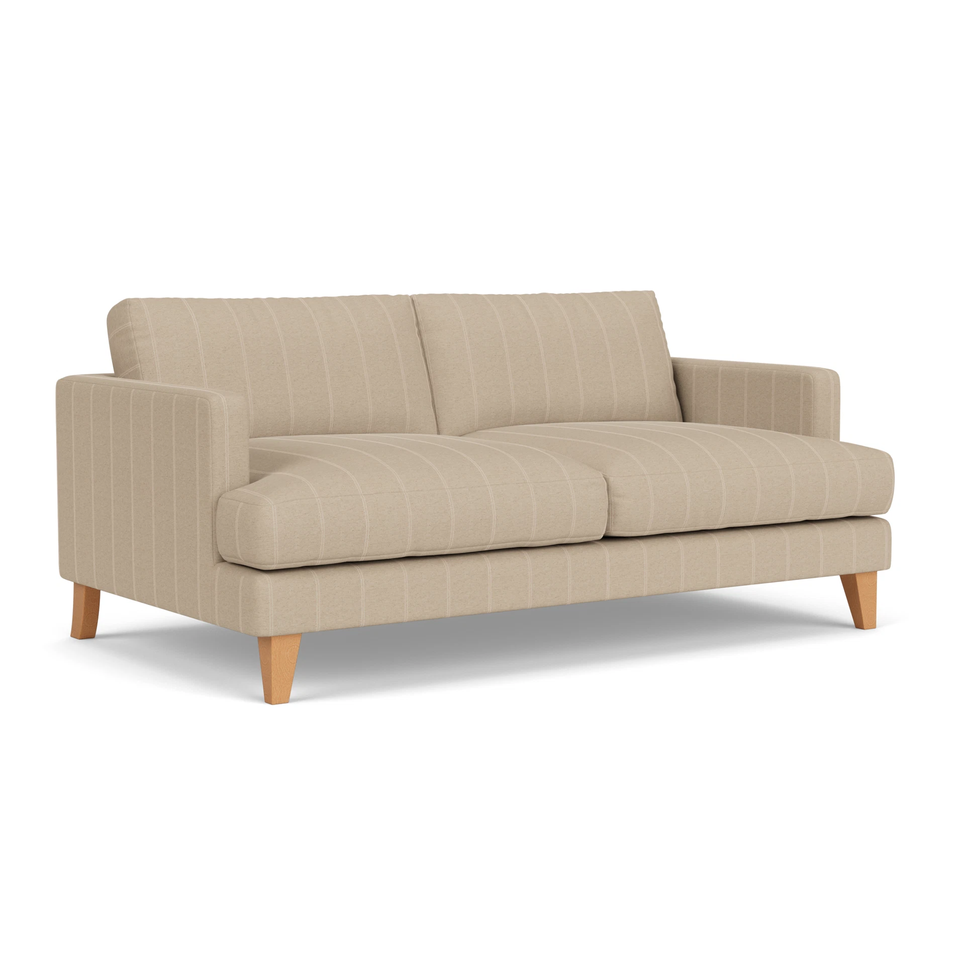 Jackson 3 Seater Sofa in Compton Stripe - Natural with Light legs