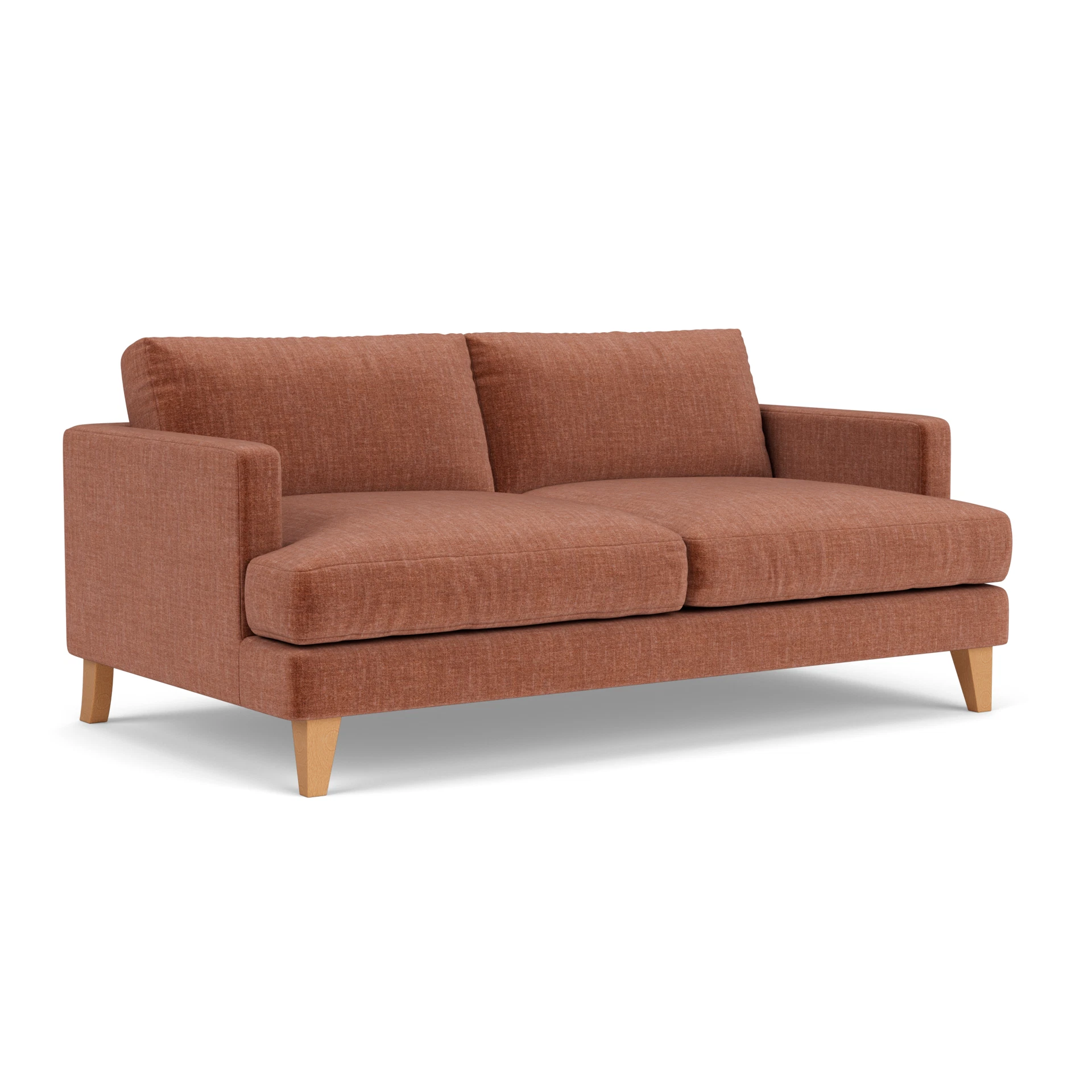 Jackson 3 Seater Sofa in Eco Chenille - Cinnamon with Light legs
