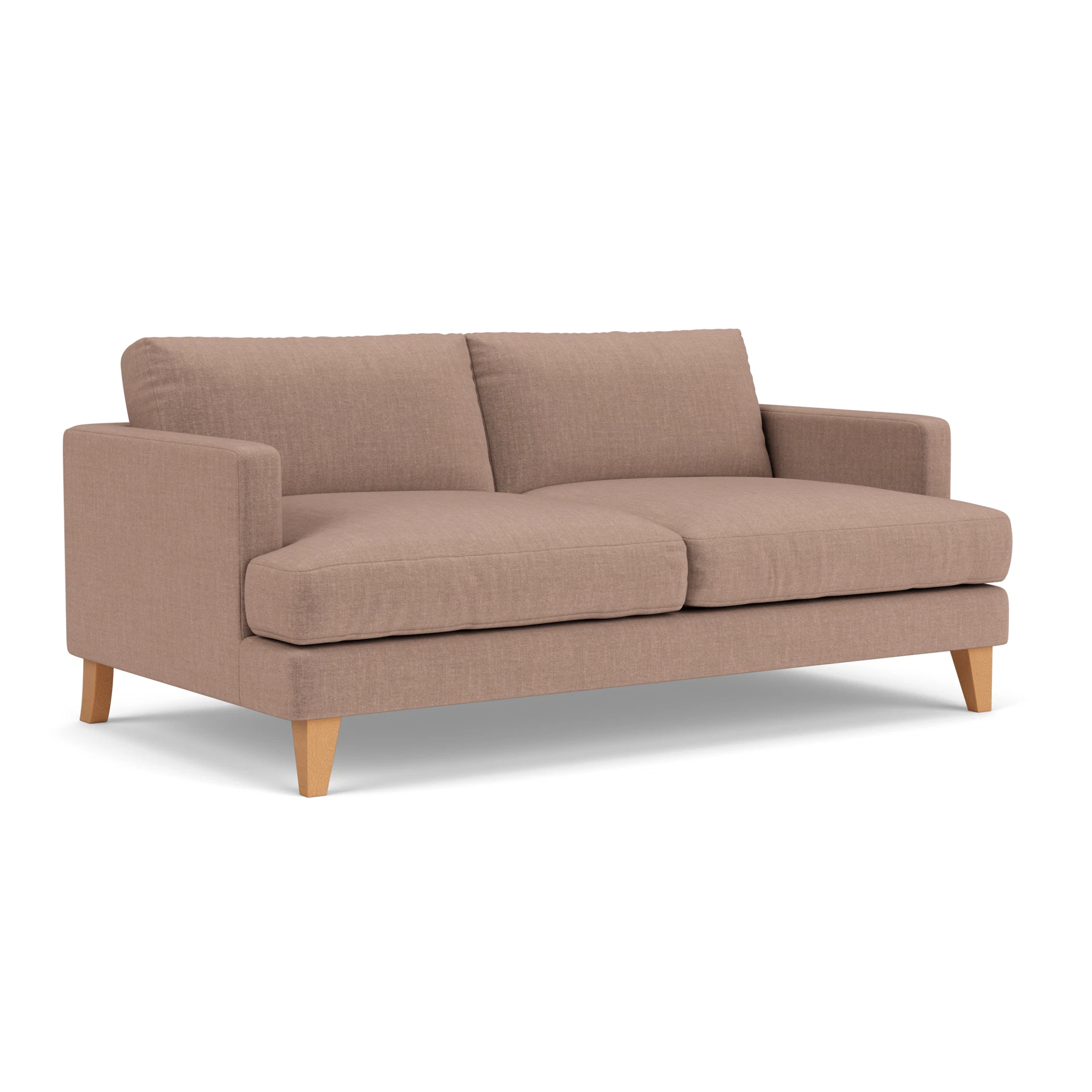 Jackson 3 Seater Sofa in Eco Chenille - Dusky Rose with Light legs