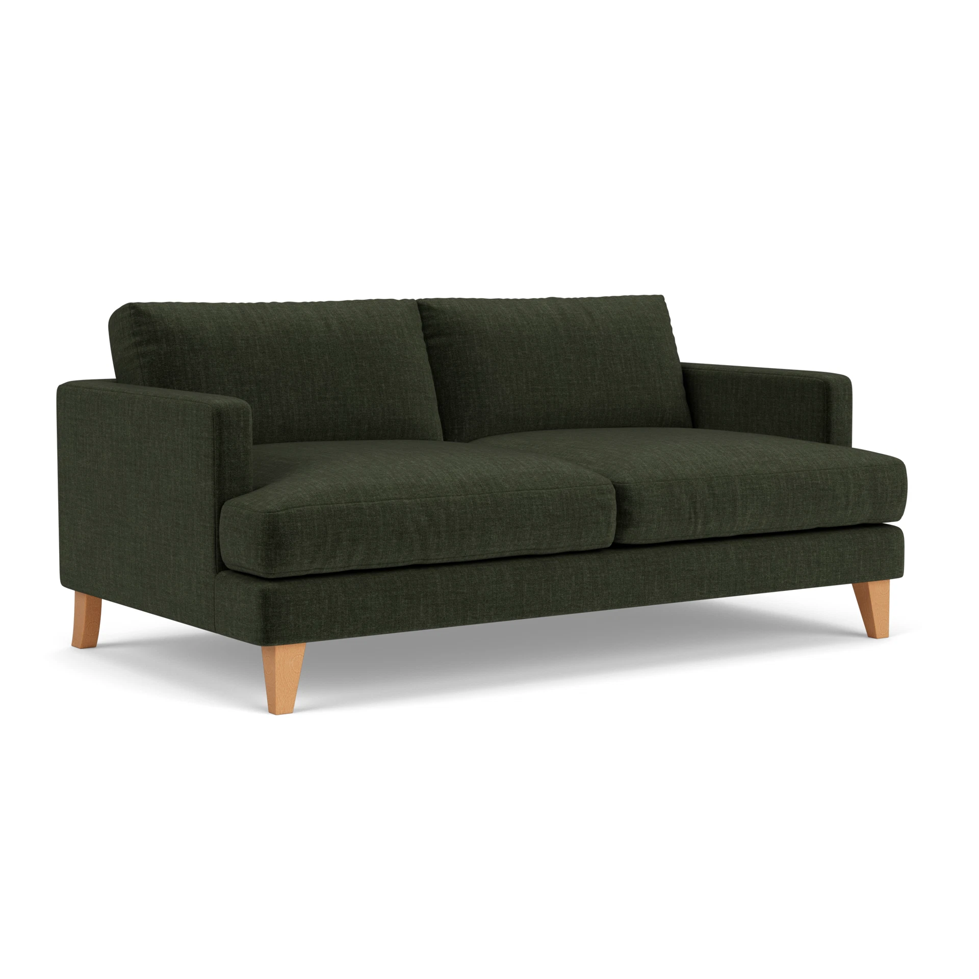 Jackson 3 Seater Sofa in Eco Chenille - Moss with Light legs