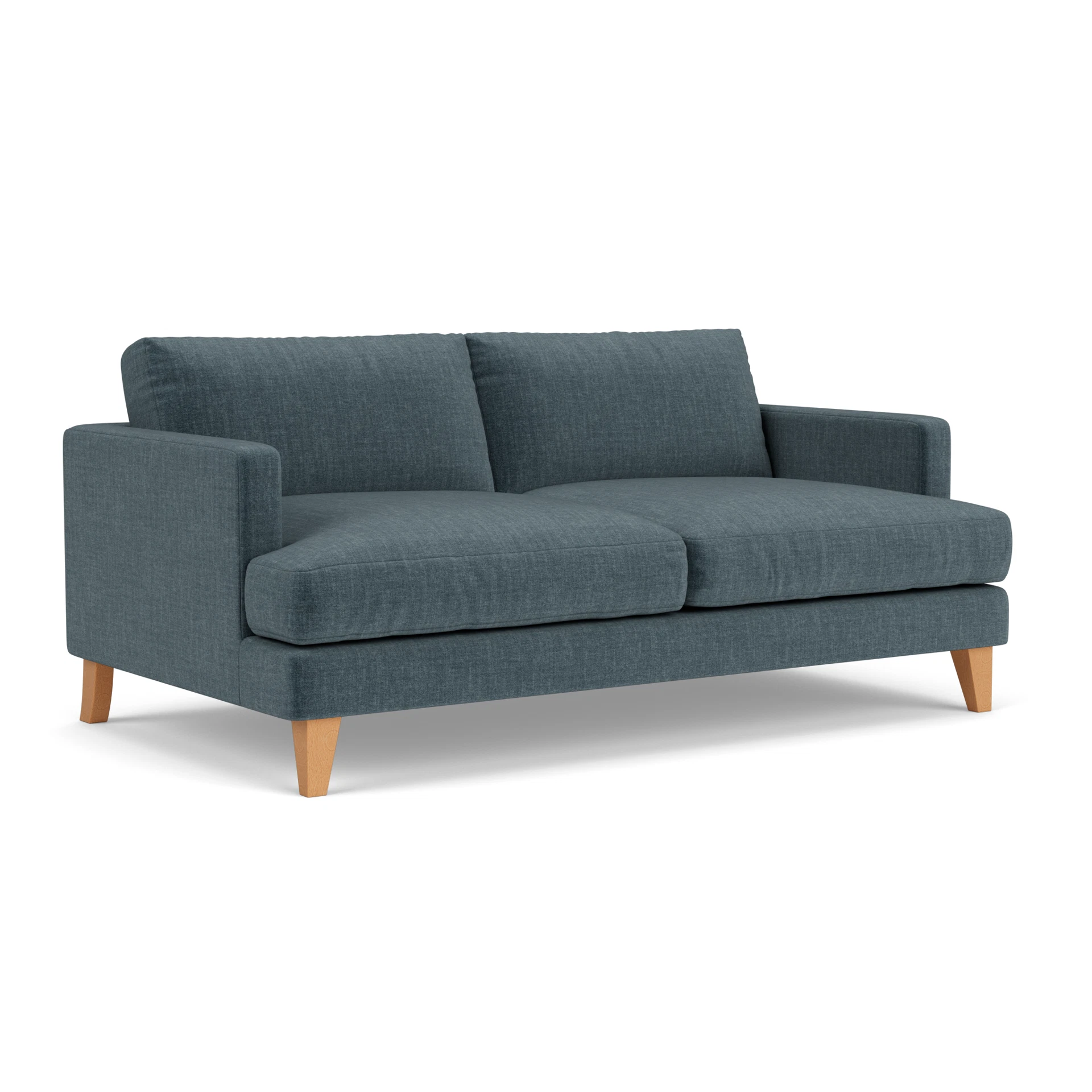 Jackson 3 Seater Sofa in Eco Chenille - Teal with Light legs