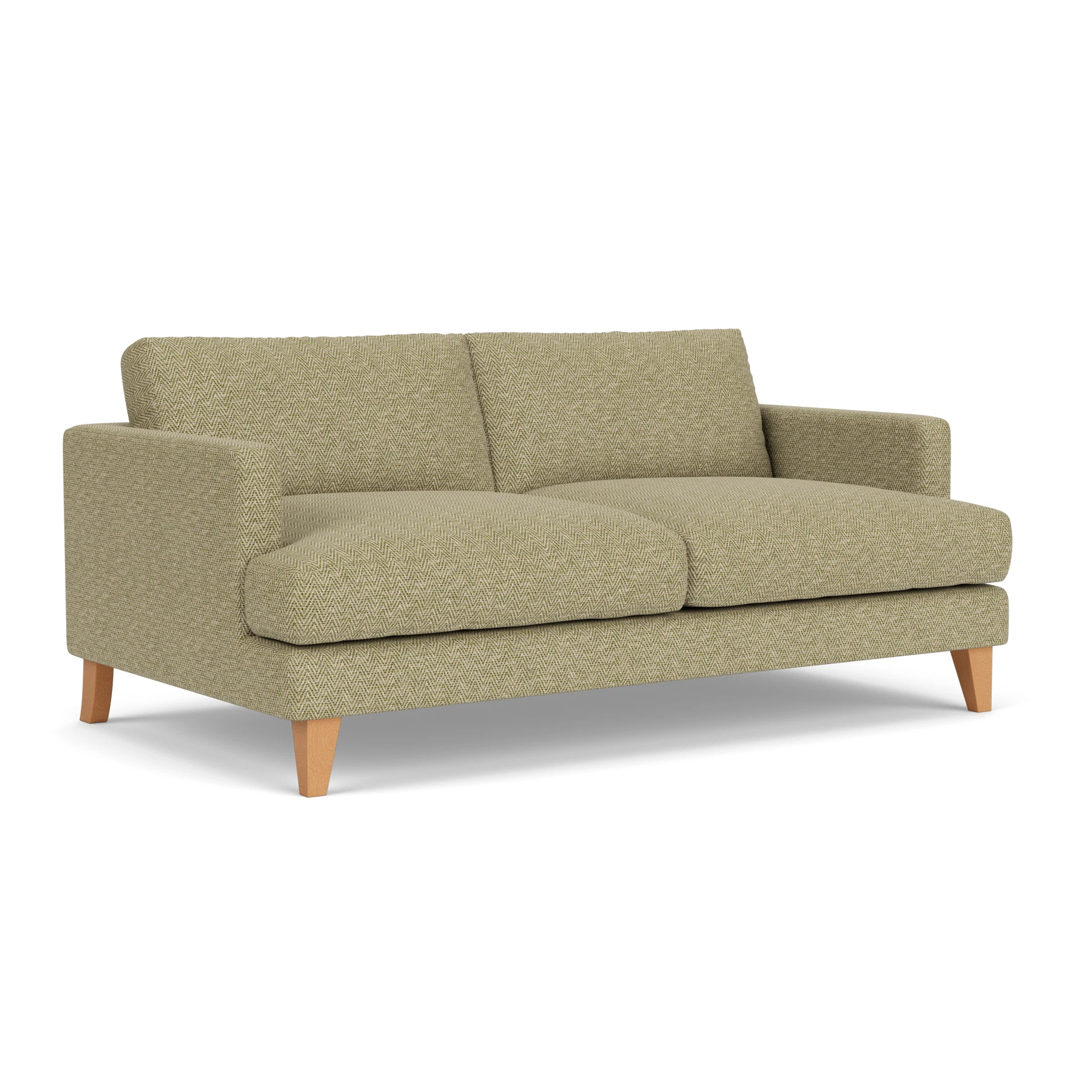 Jackson 3 Seater Sofa in Herringbone Weave - Apple with Light legs