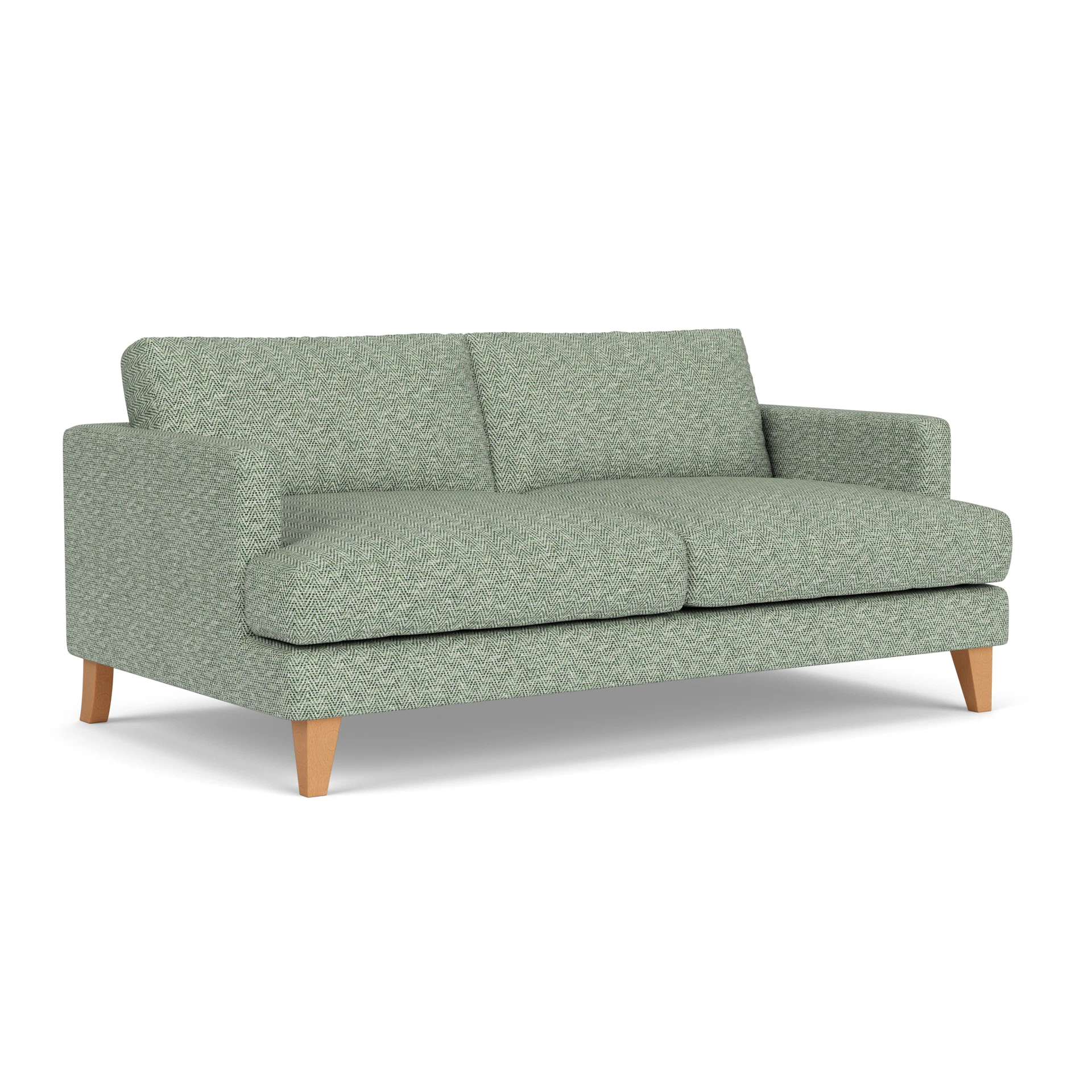 Jackson 3 Seater Sofa in Herringbone Weave - Lake with Light legs