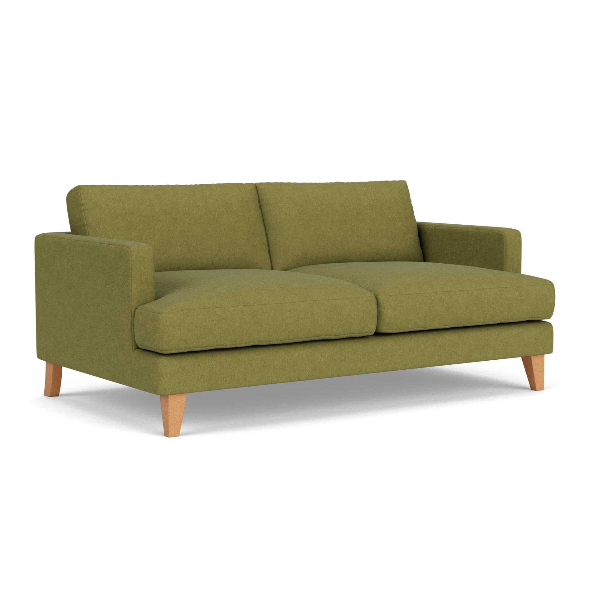 Jackson 3 Seater Sofa in House Linen Mix - Apple with Light legs