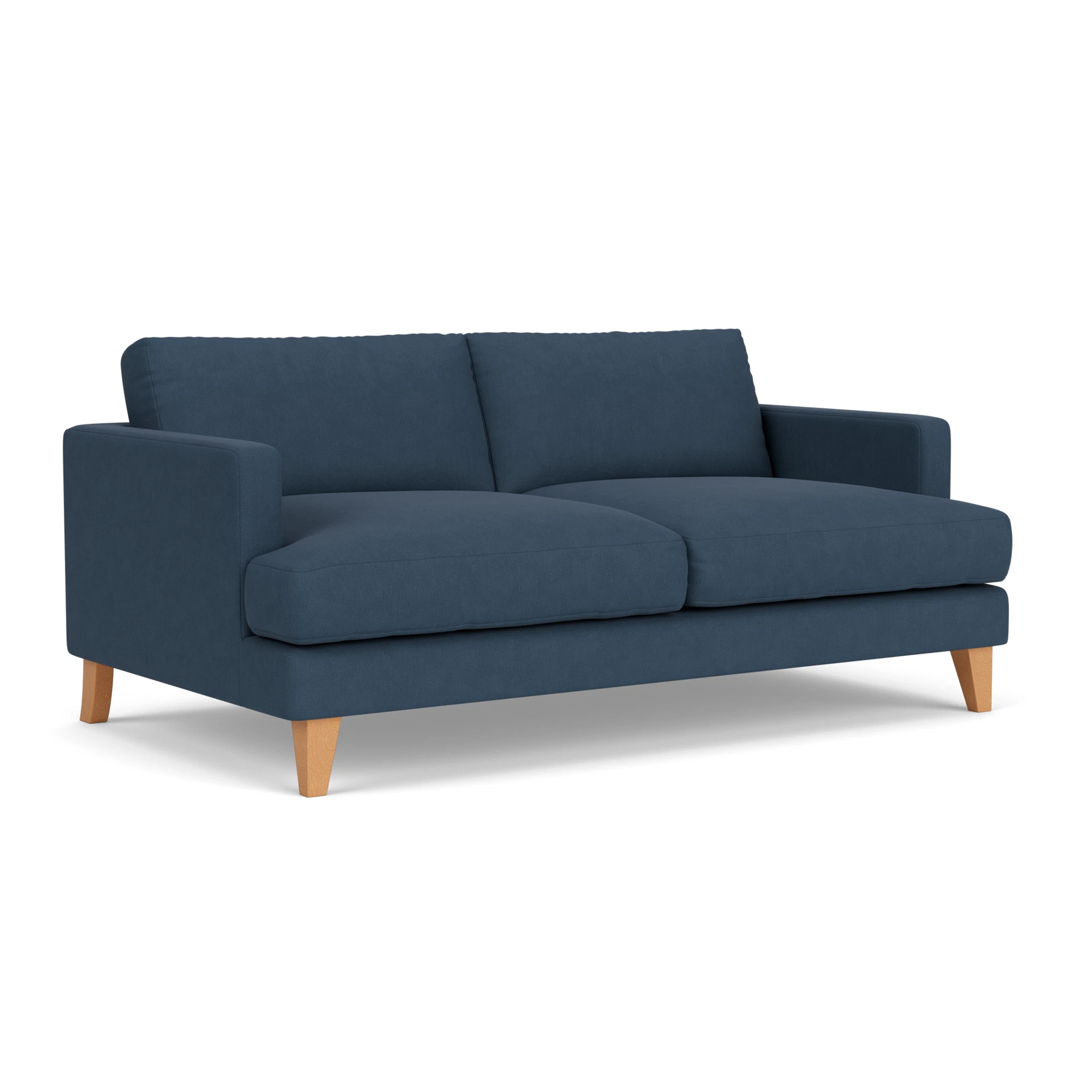 Jackson 3 Seater Sofa in House Linen Mix - Indigo with Light legs