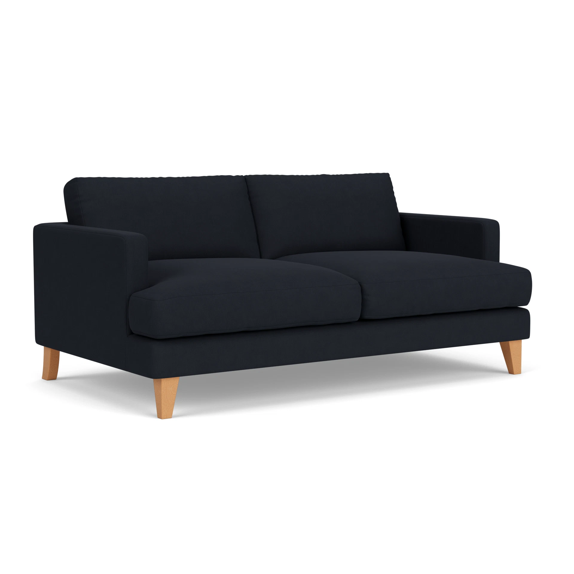 Jackson 3 Seater Sofa in House Linen Mix - Ink with Light legs