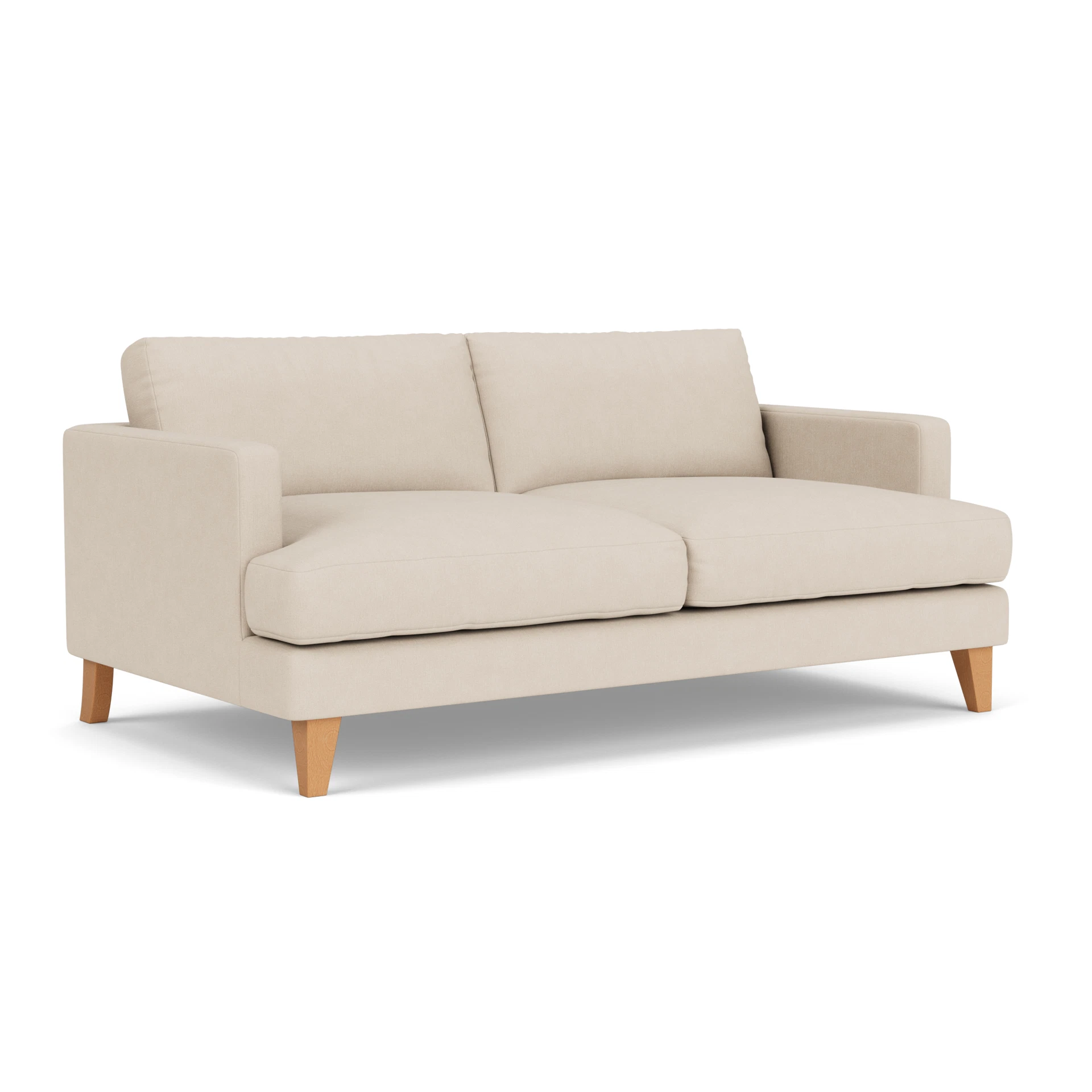 Jackson 3 Seater Sofa in House Linen Mix - Lily White with Light legs