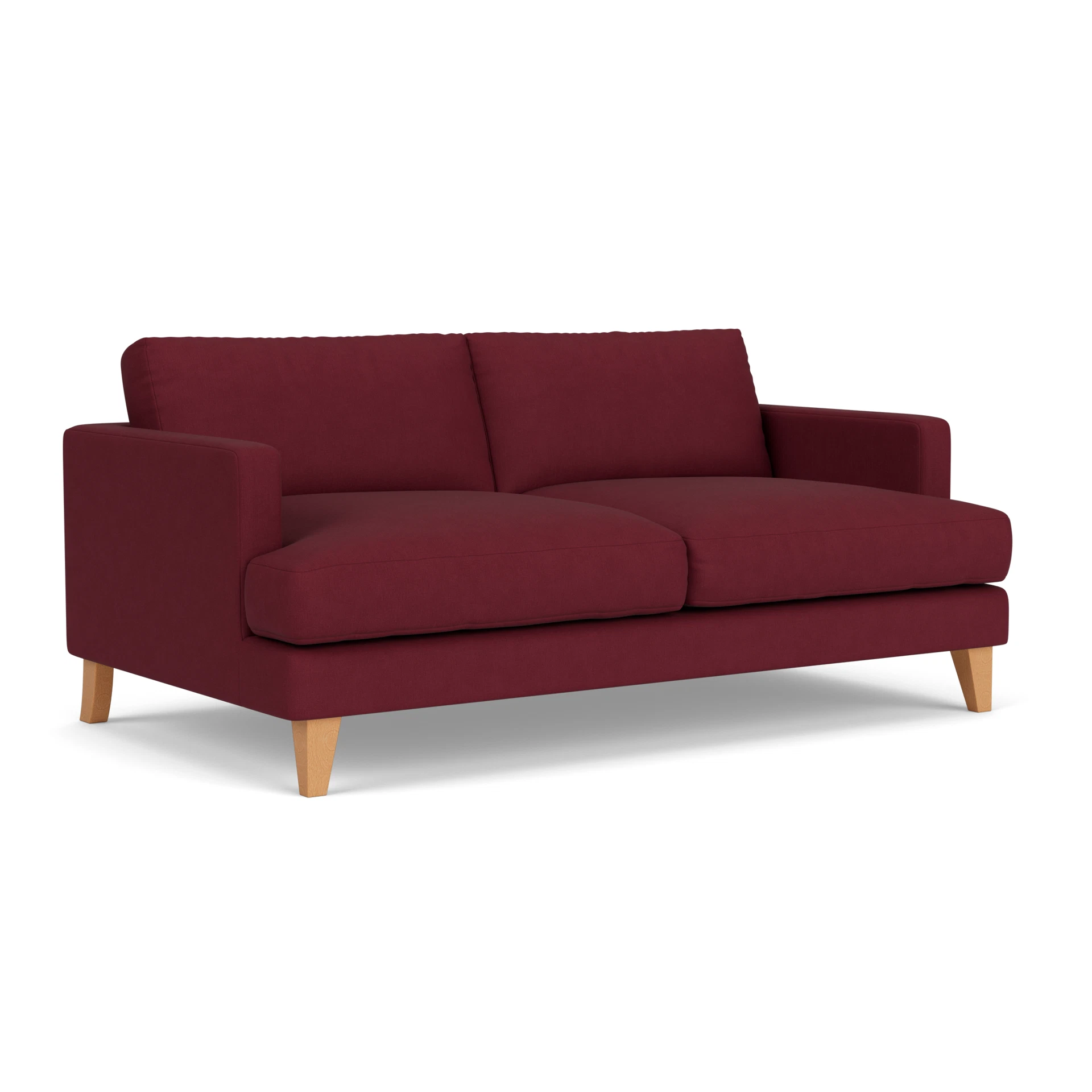 Jackson 3 Seater Sofa in House Linen Mix - Rosehip with Light legs
