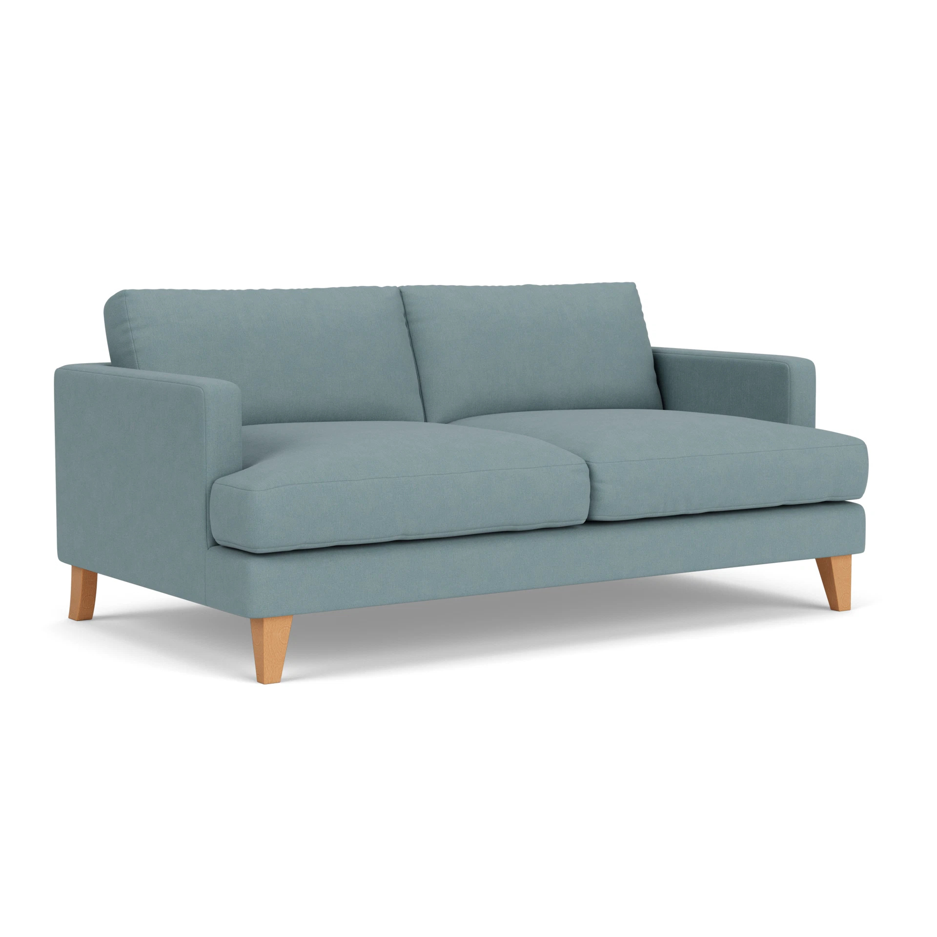 Jackson 3 Seater Sofa in House Linen Mix - Sky Blue with Light legs