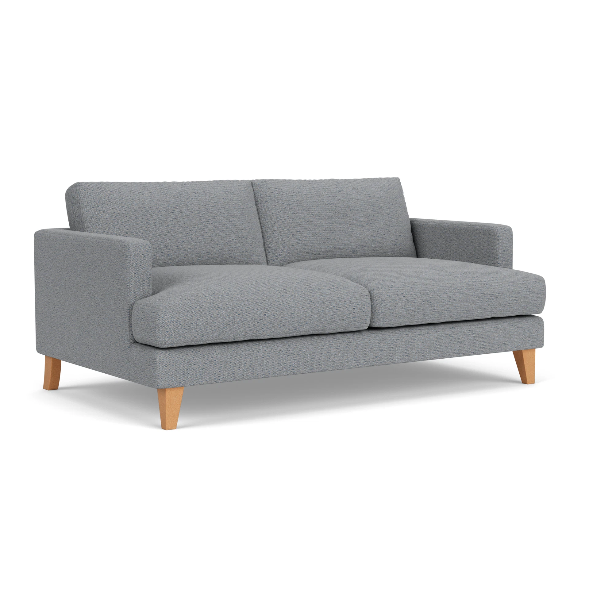 Jackson 3 Seater Sofa in House Weave - Blue Marl with Light legs