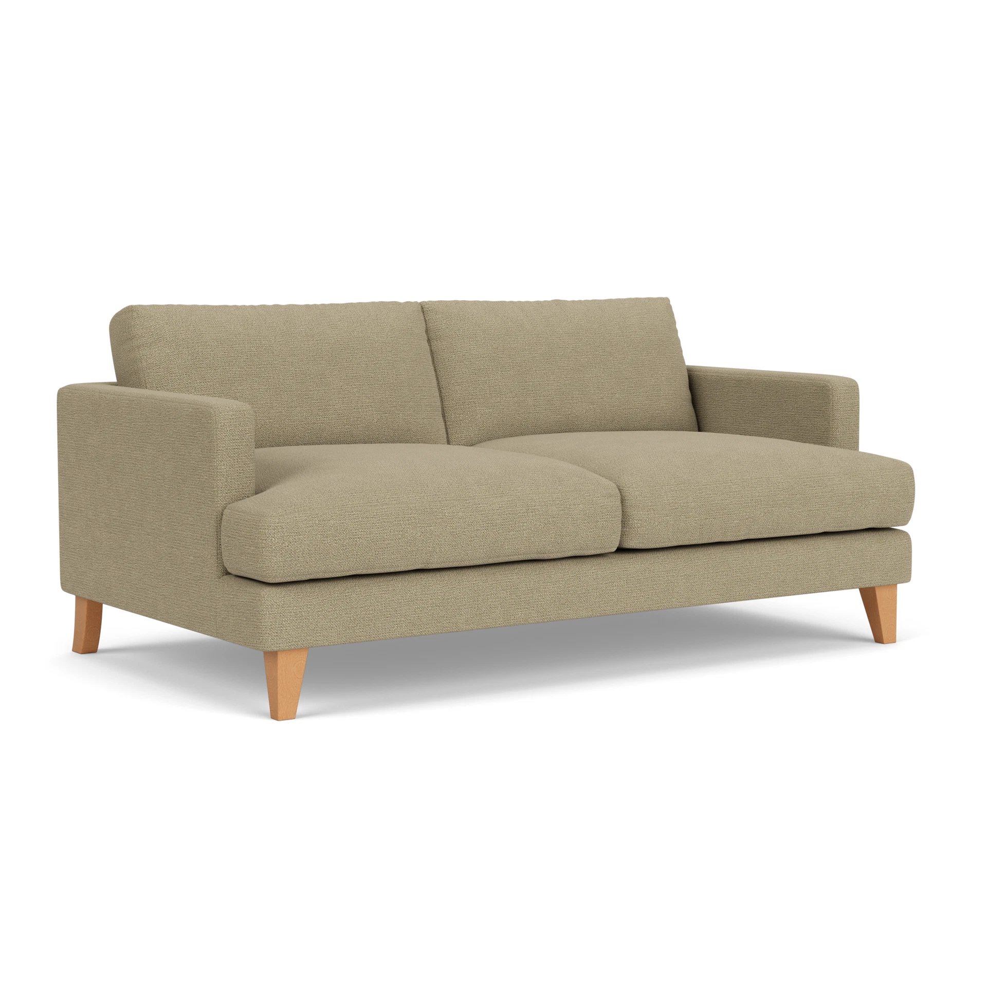 Jackson 3 Seater Sofa in House Weave - Green Marl with Light legs
