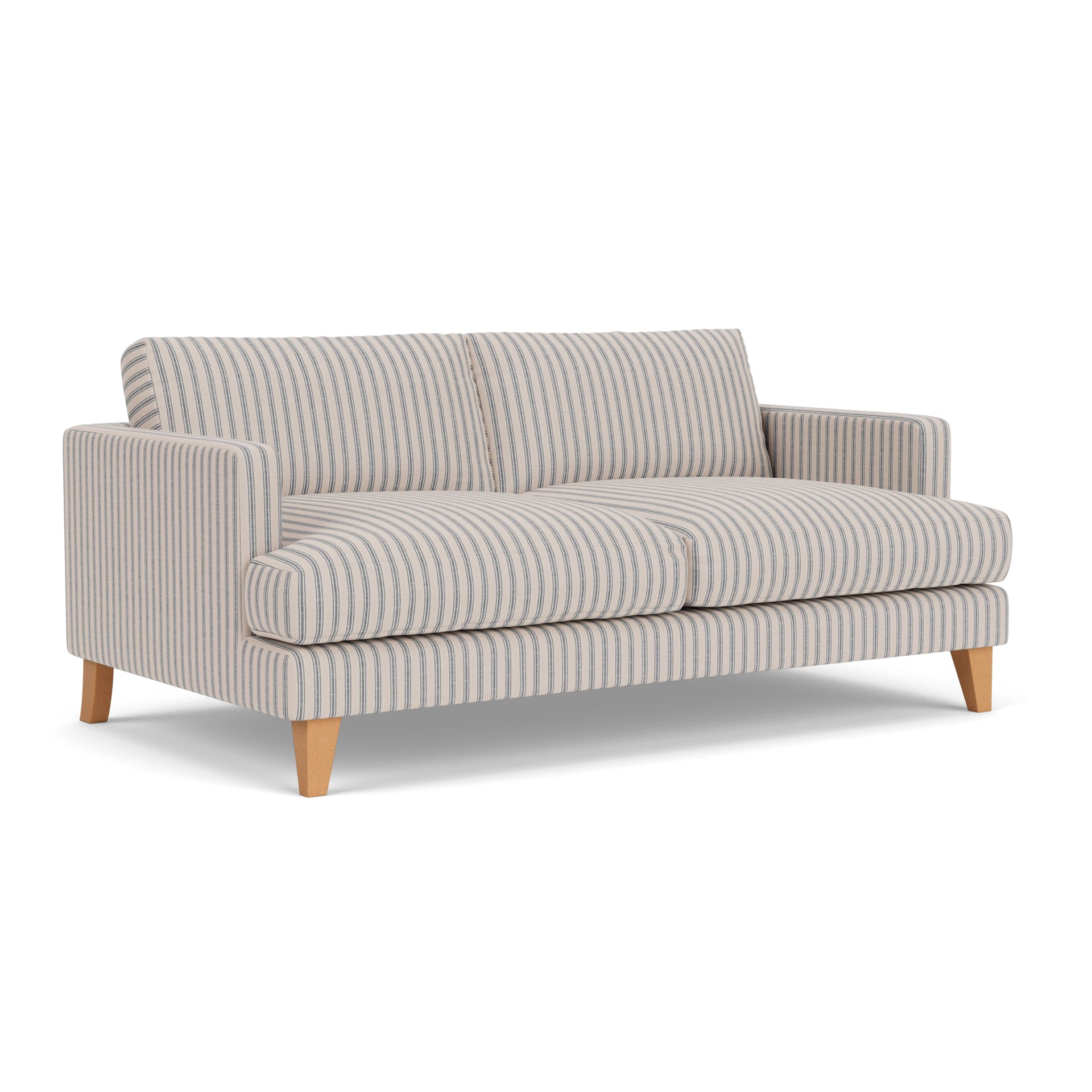 Jackson 3 Seater Sofa in Kingham Stripe - Indigo with Light legs