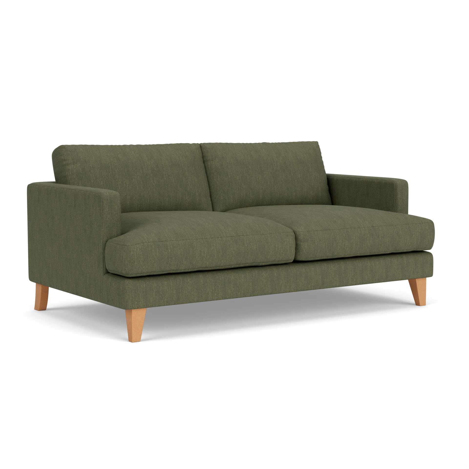 Jackson 3 Seater Sofa in Luxury Italian Linen - Fern with Light legs