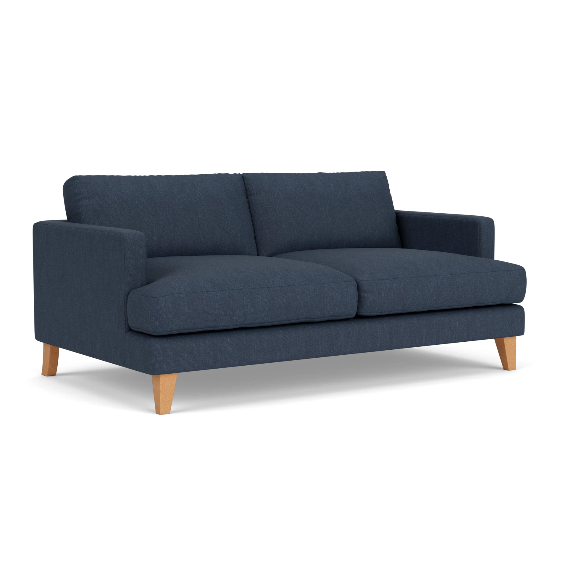 Jackson 3 Seater Sofa in Luxury Italian Linen - Indigo with Light legs