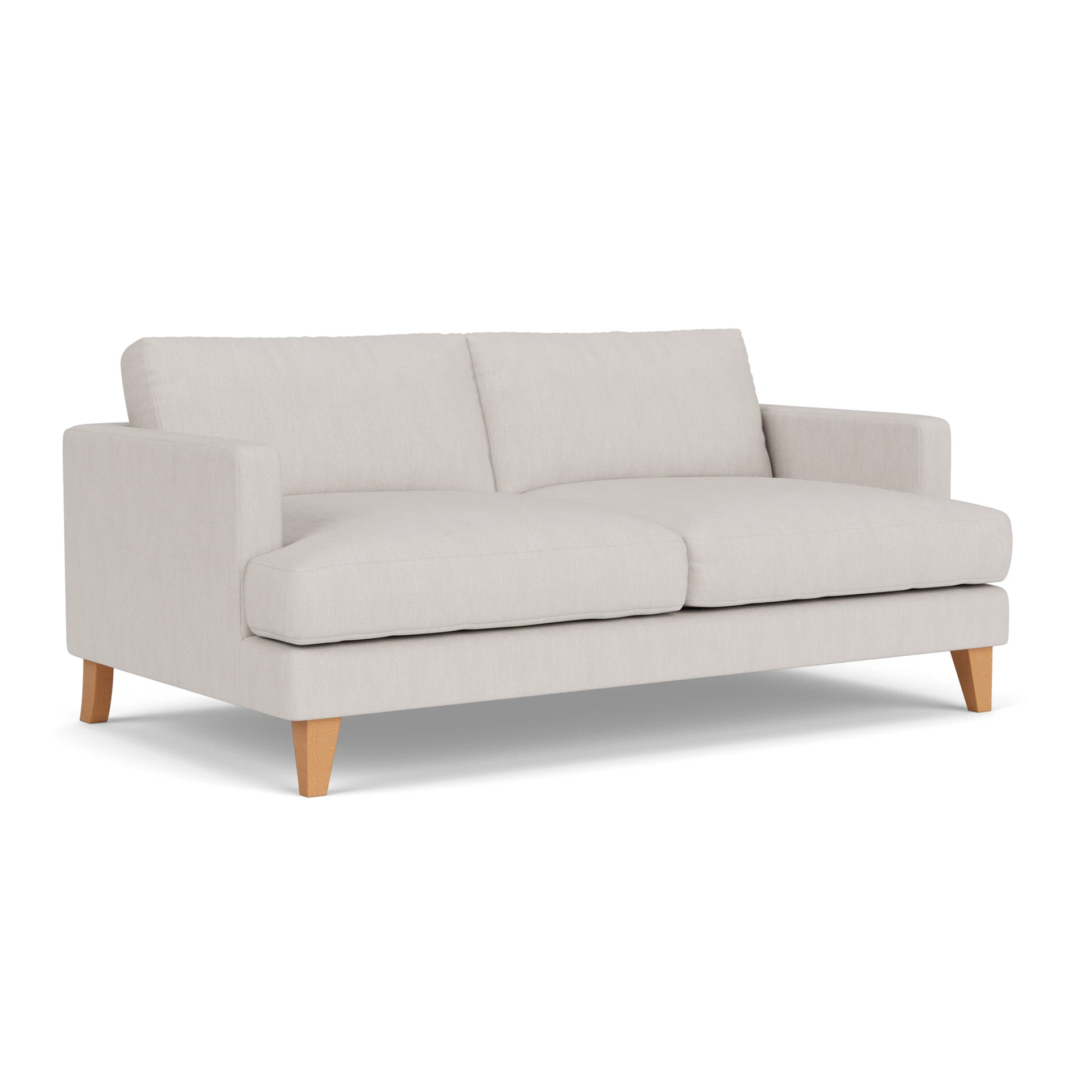 Jackson 3 Seater Sofa in Luxury Italian Linen - Soft White with Light legs