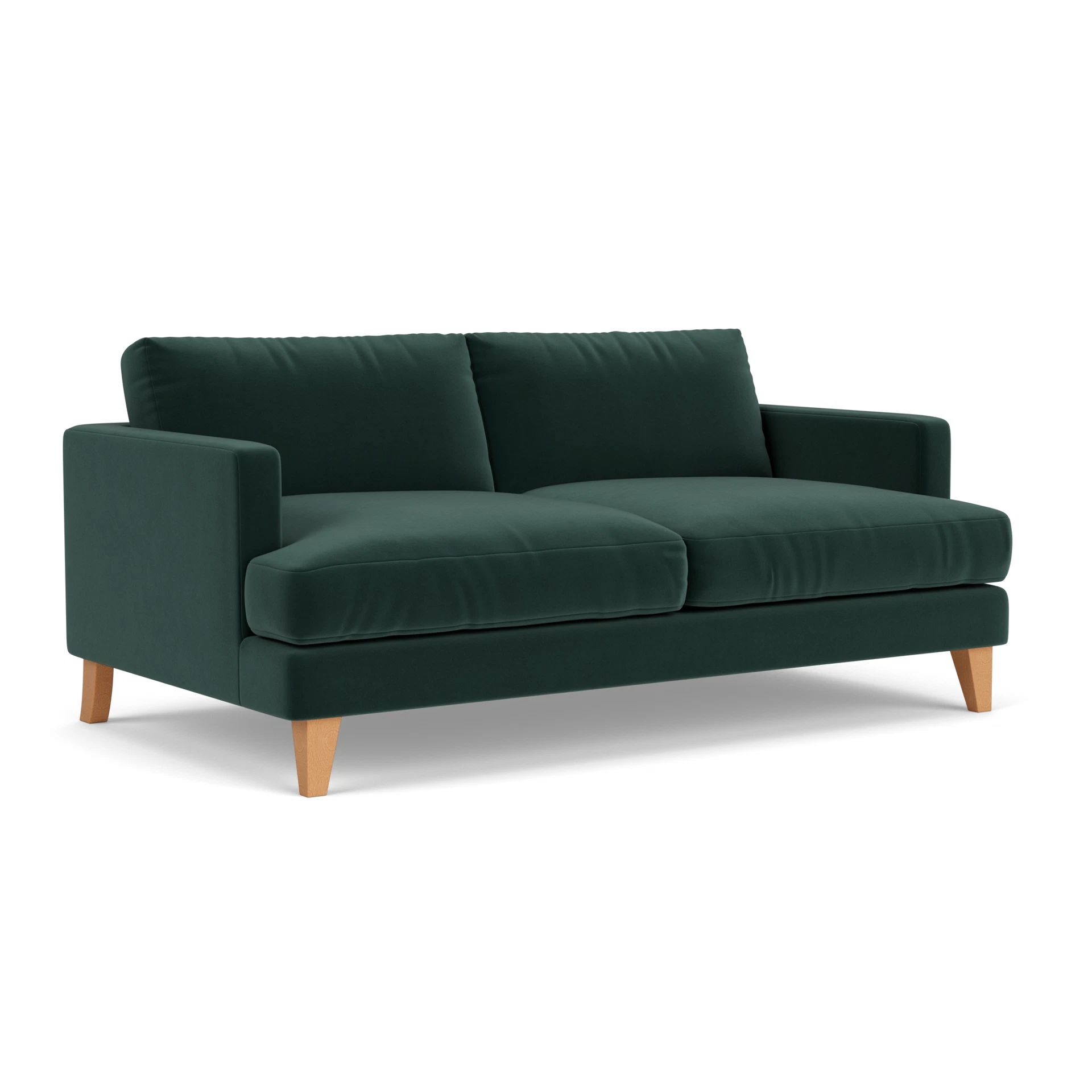Jackson 3 Seater Sofa in Matt Velvet - Lake with Light legs