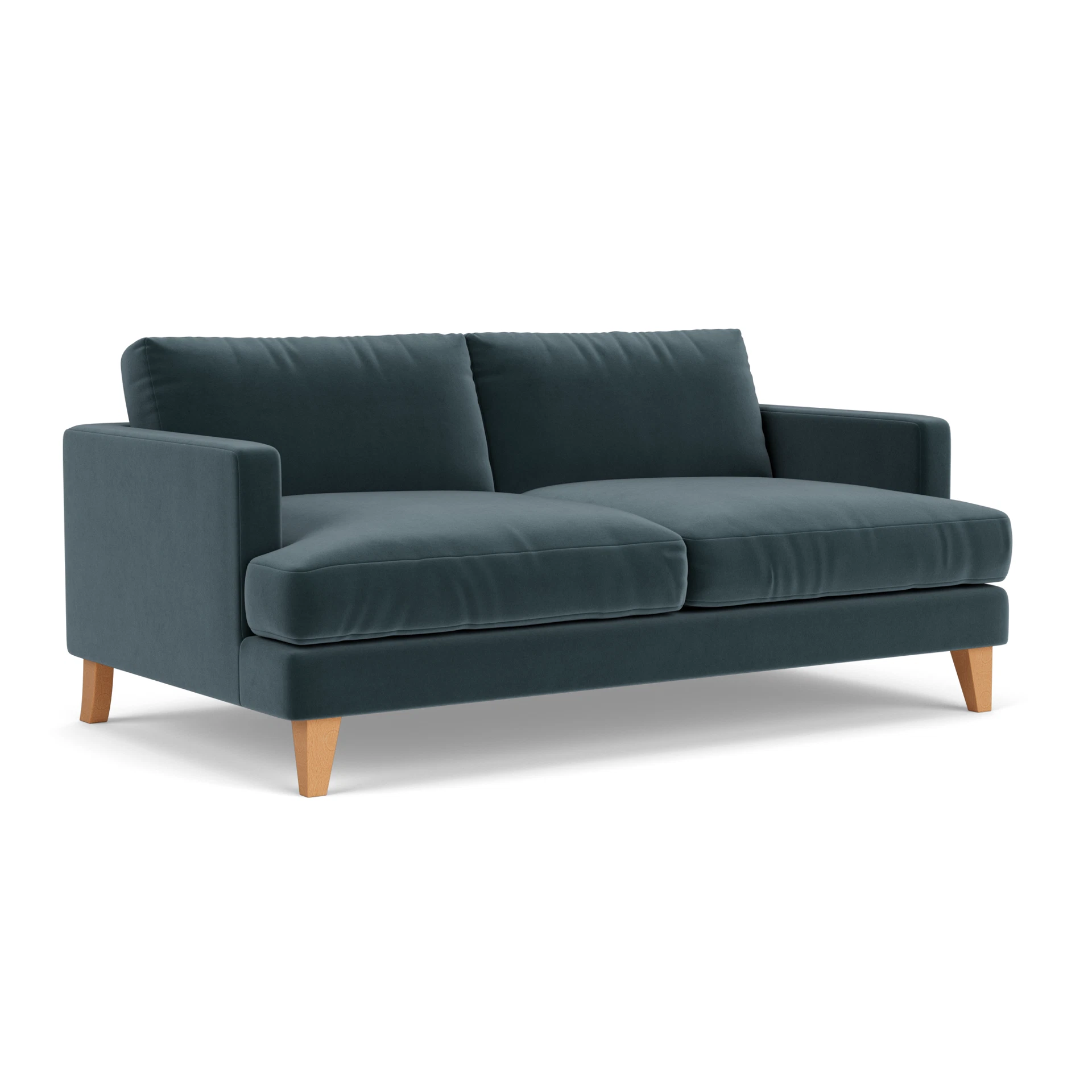 Jackson 3 Seater Sofa in Matt Velvet - Night Sky with Light legs