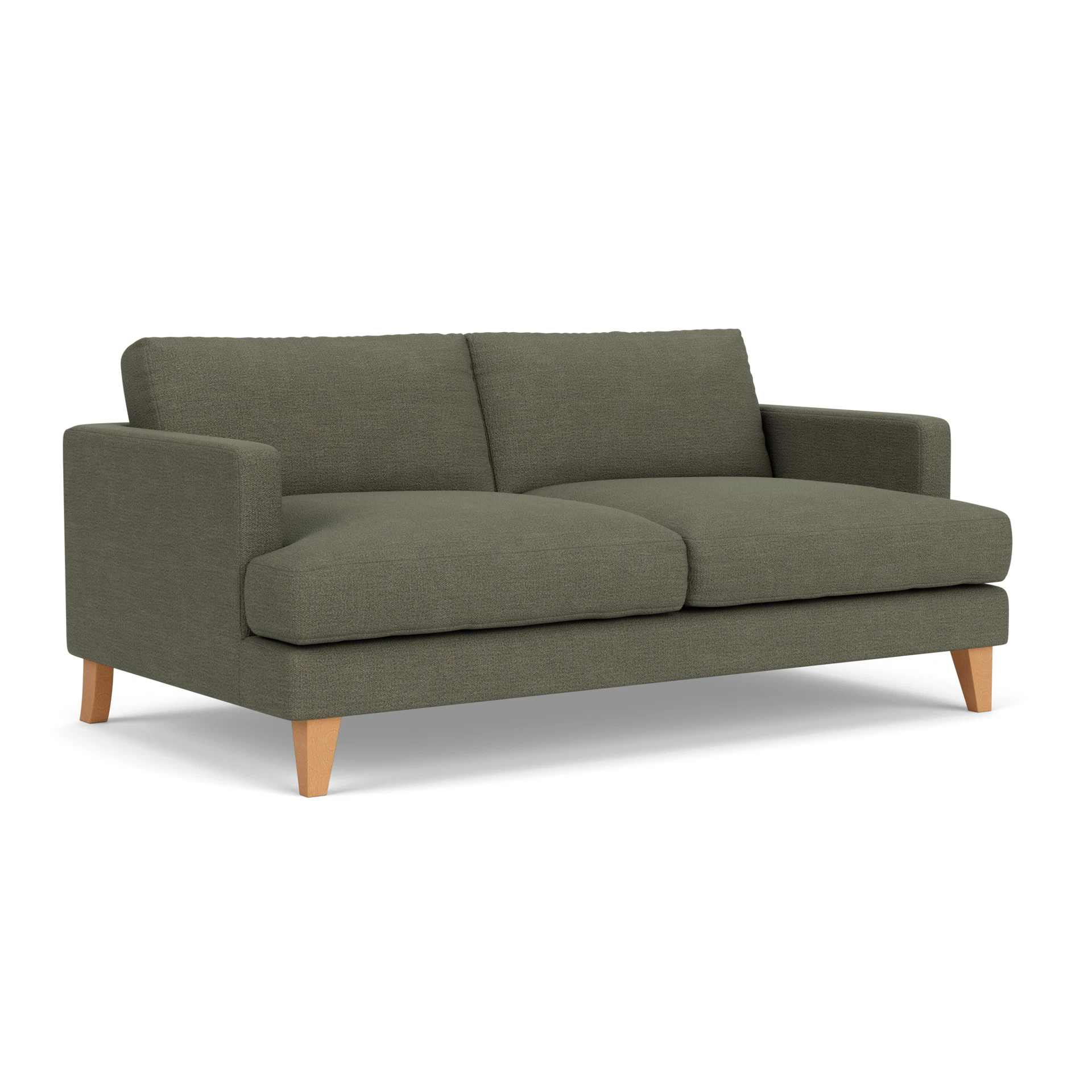 Jackson 3 Seater Sofa in Rustic Weave - Deep Forest with Light legs