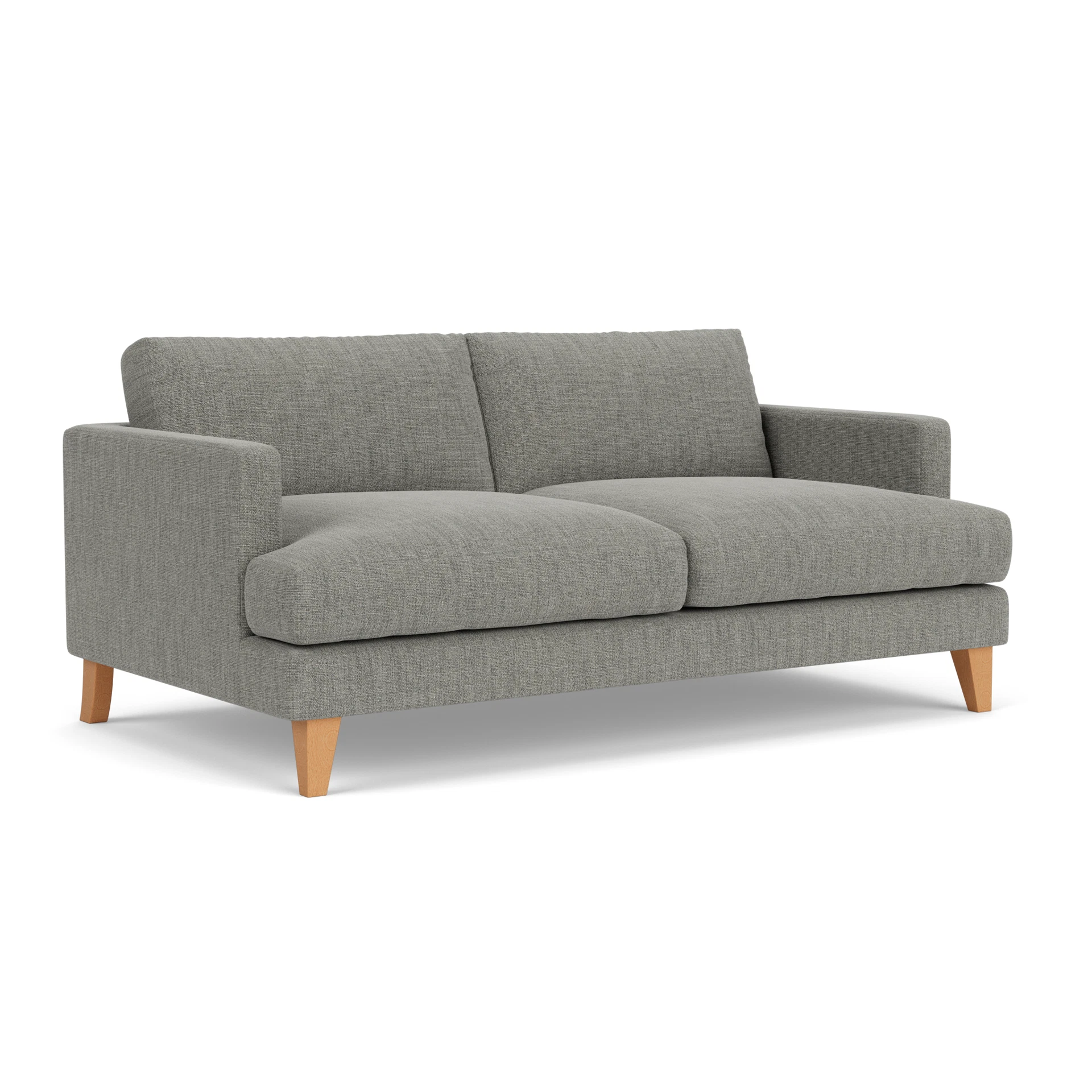 Jackson 3 Seater Sofa in Rustic Weave - Grey Marl with Light legs