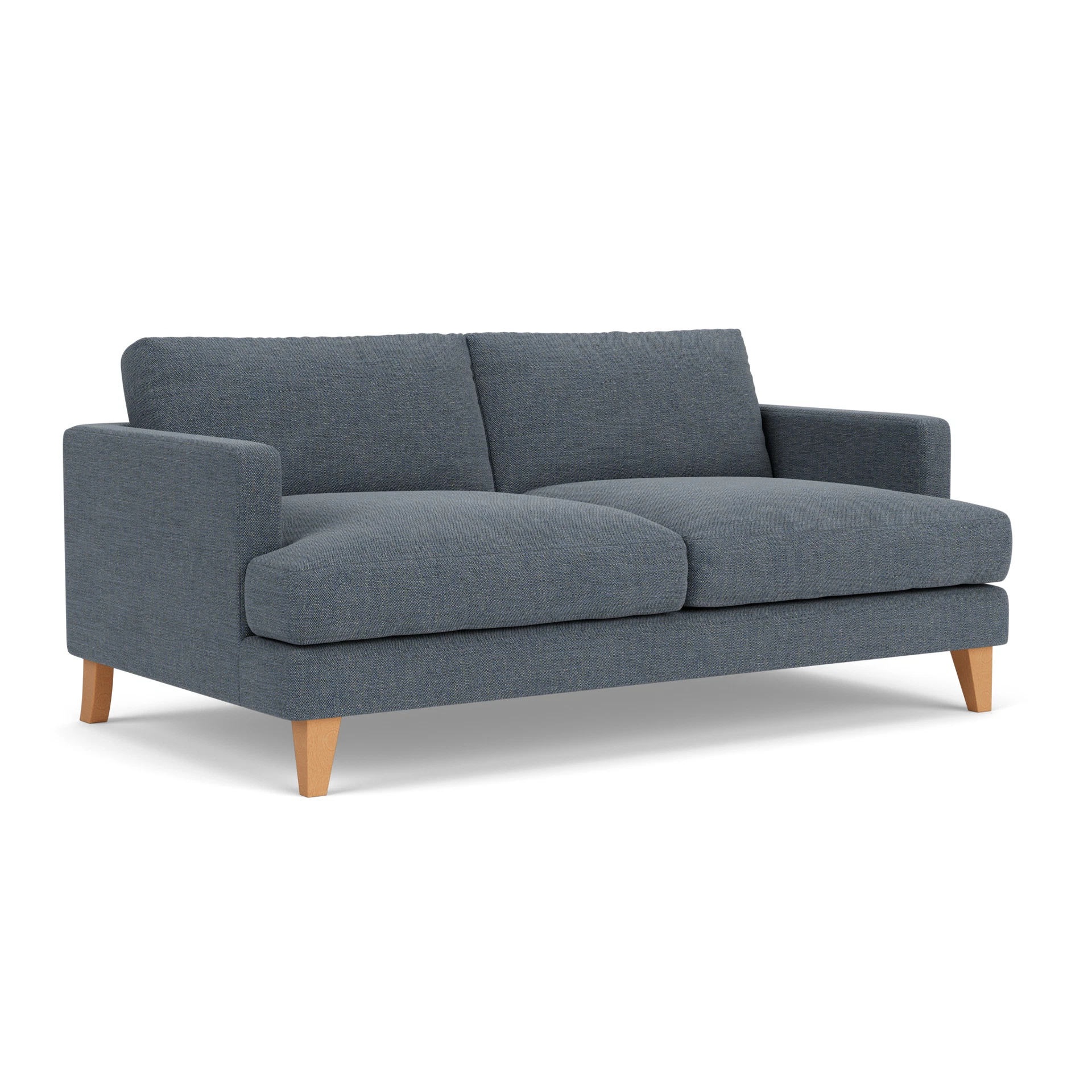 Jackson 3 Seater Sofa in Rustic Weave - Indigo with Light legs