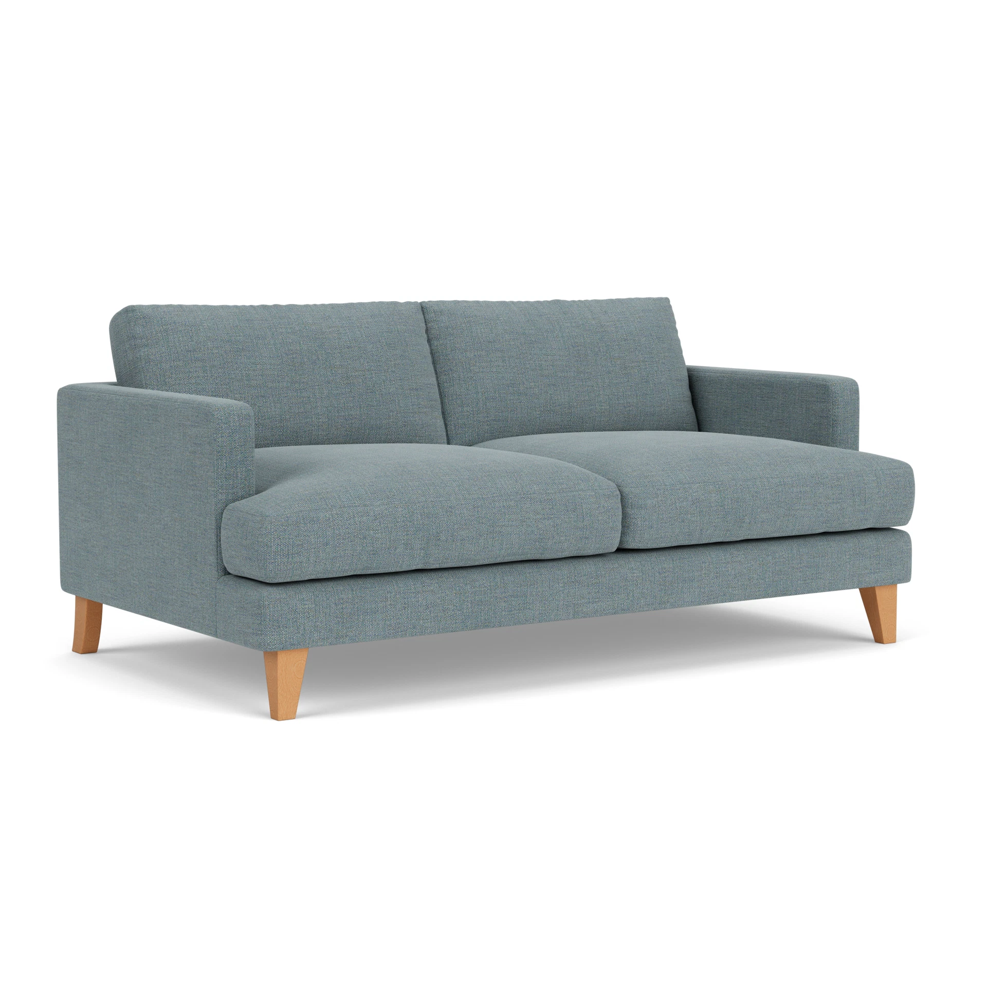 Jackson 3 Seater Sofa in Rustic Weave - Teal Marl with Light legs