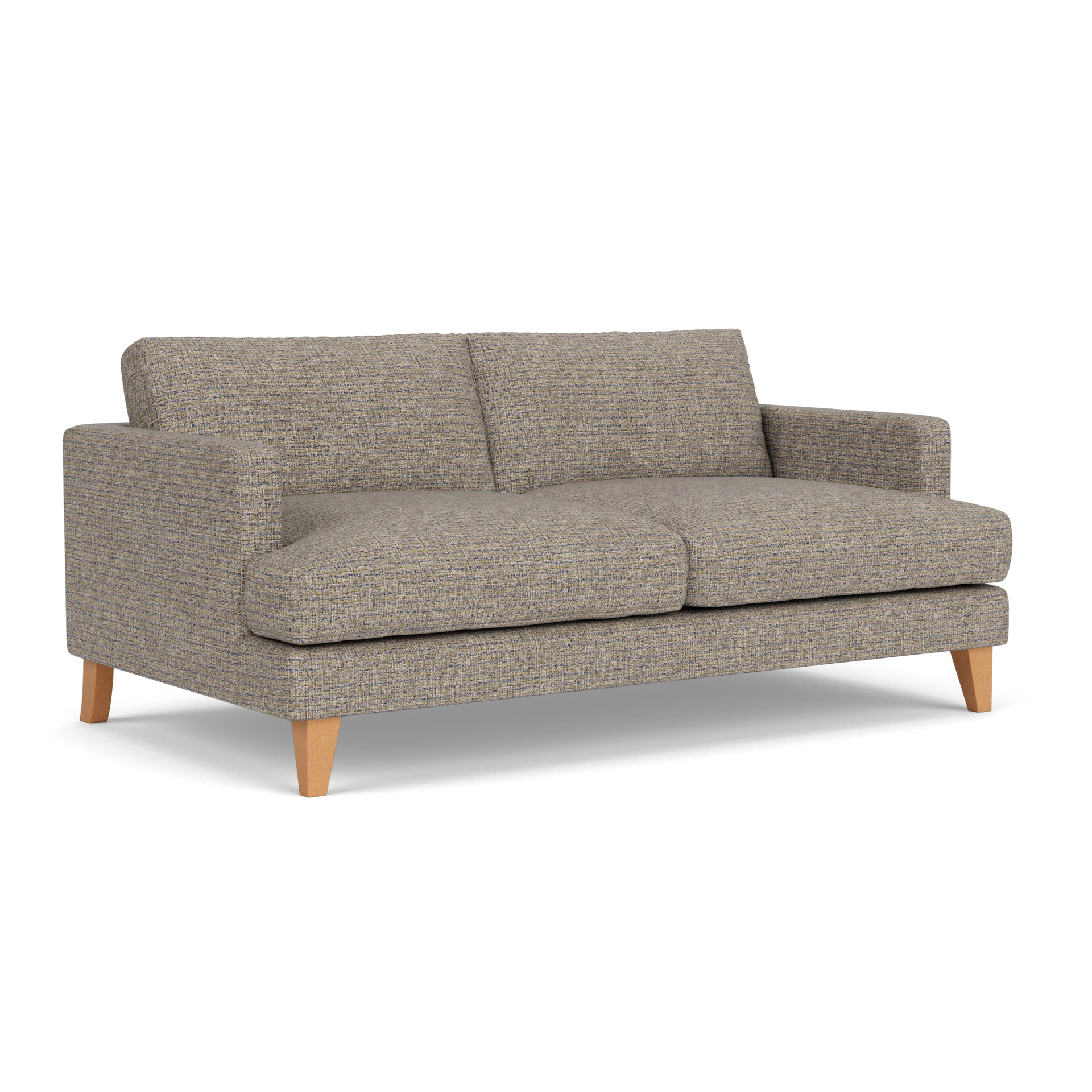 Jackson 3 Seater Sofa in Textured Weave - Shoreline Mix with Light legs