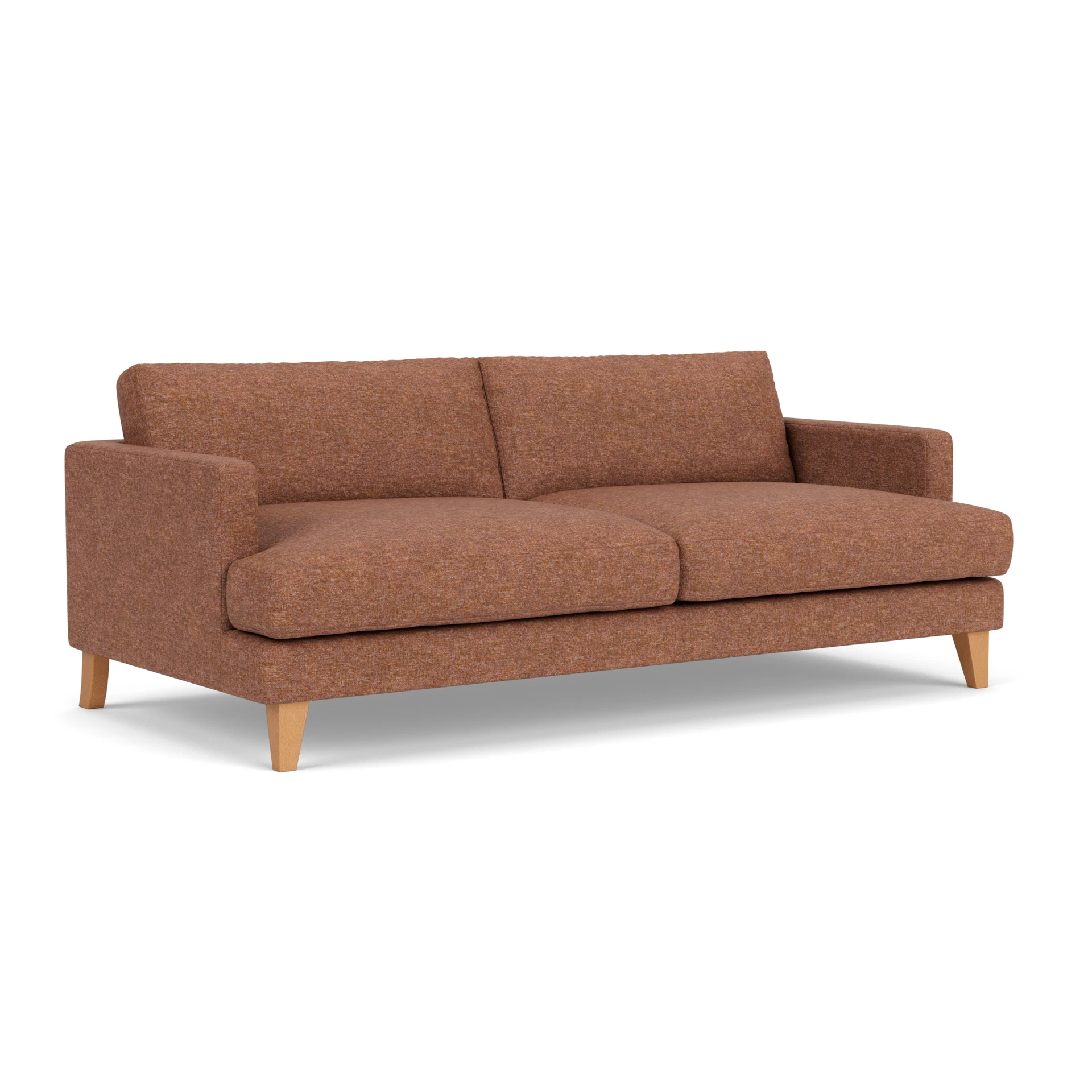 Jackson 4 Seater Sofa in Aquaclean Oxford - Brick Marl with Light legs