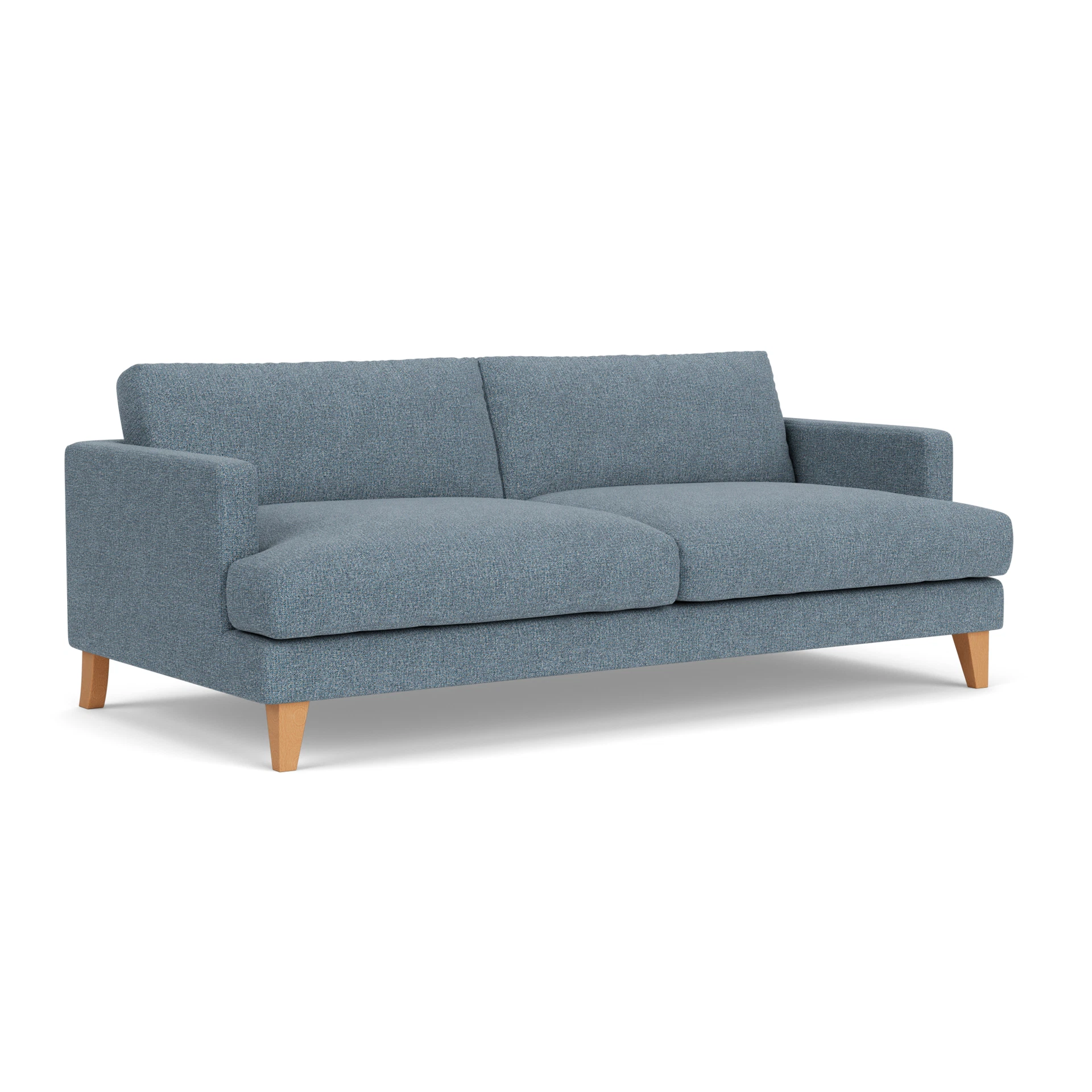 Jackson 4 Seater Sofa in Aquaclean Oxford - Mid Blue with Light legs